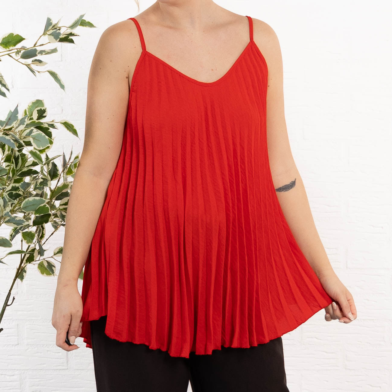 Jemima strop-top, Rød
