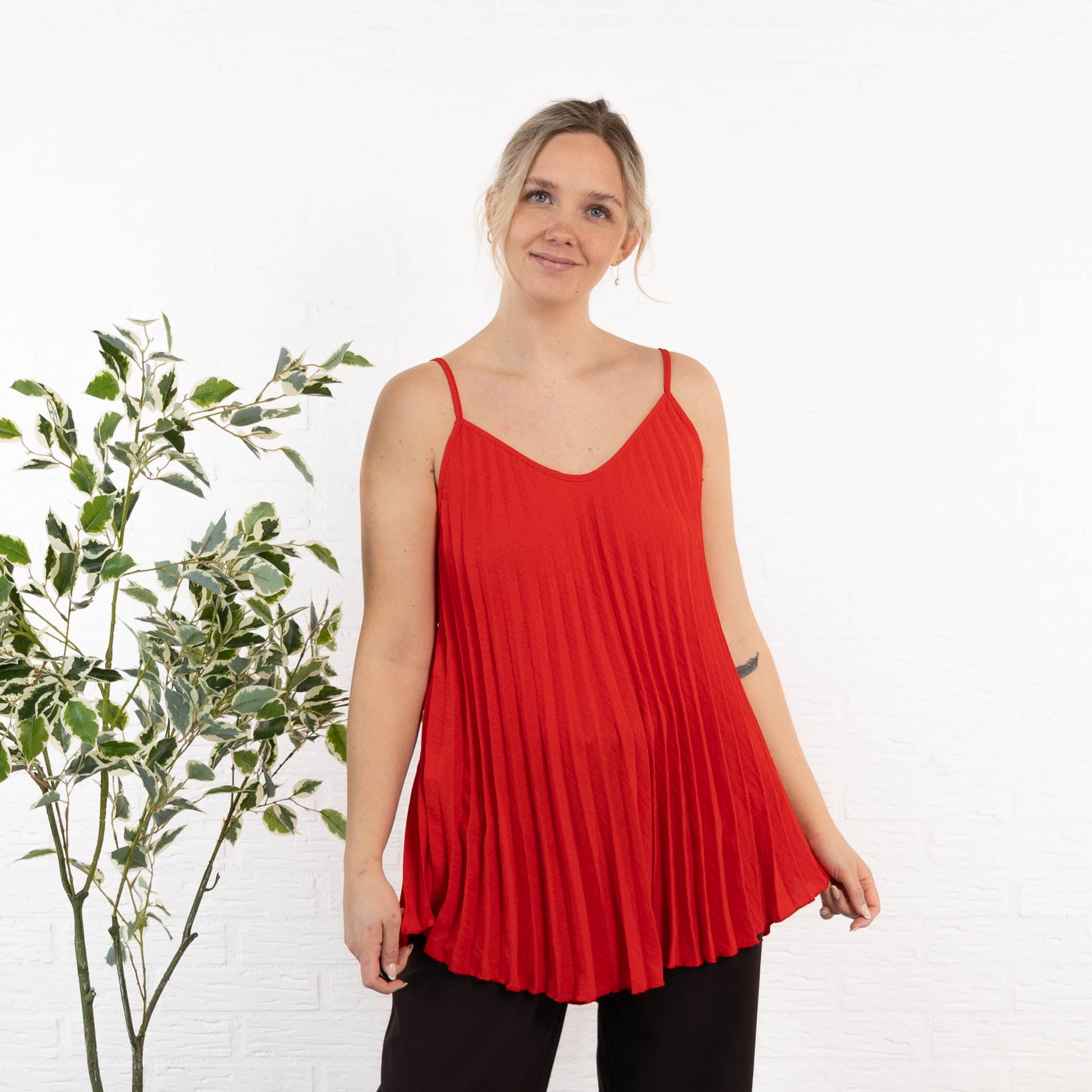 Jemima strop-top, Rød