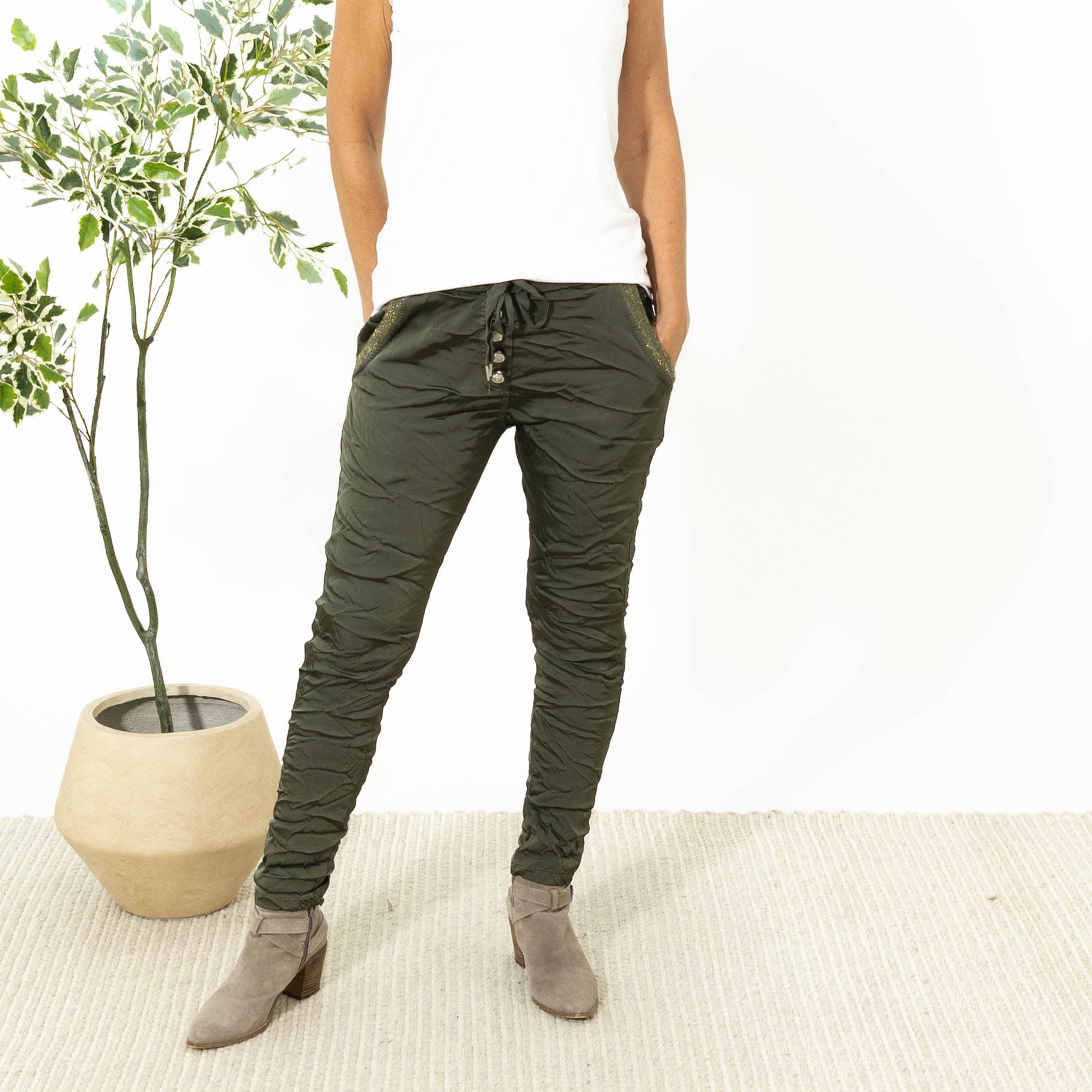 Sine 7/8 dels bukser, Khaki