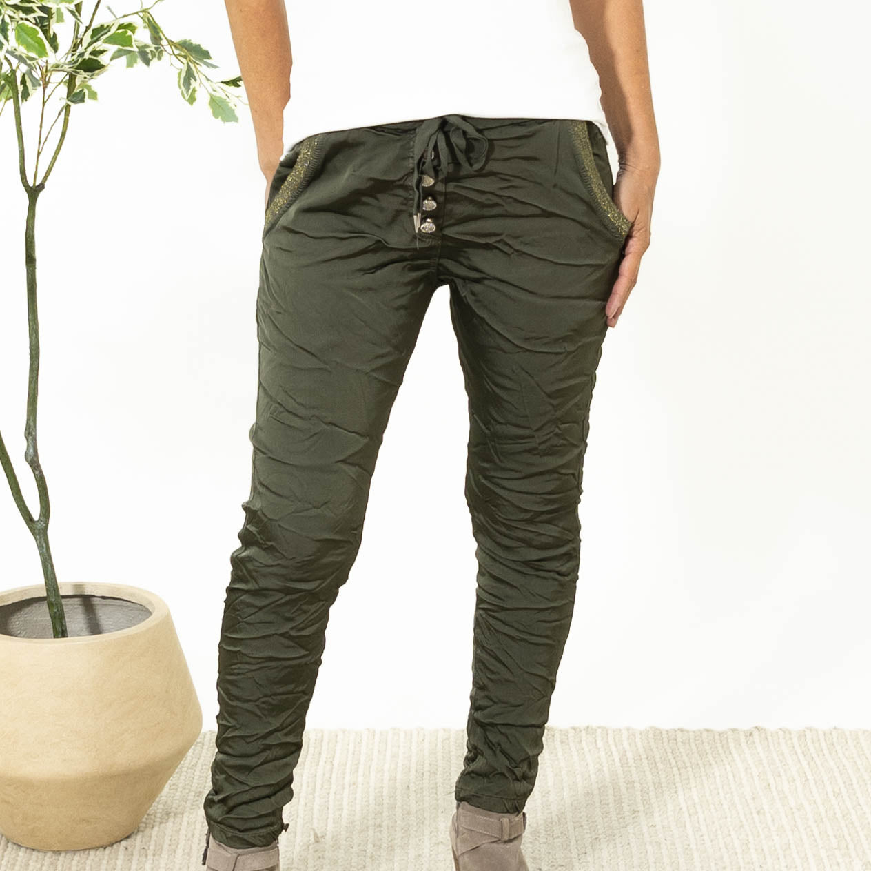 Sine 7/8 dels bukser, Khaki