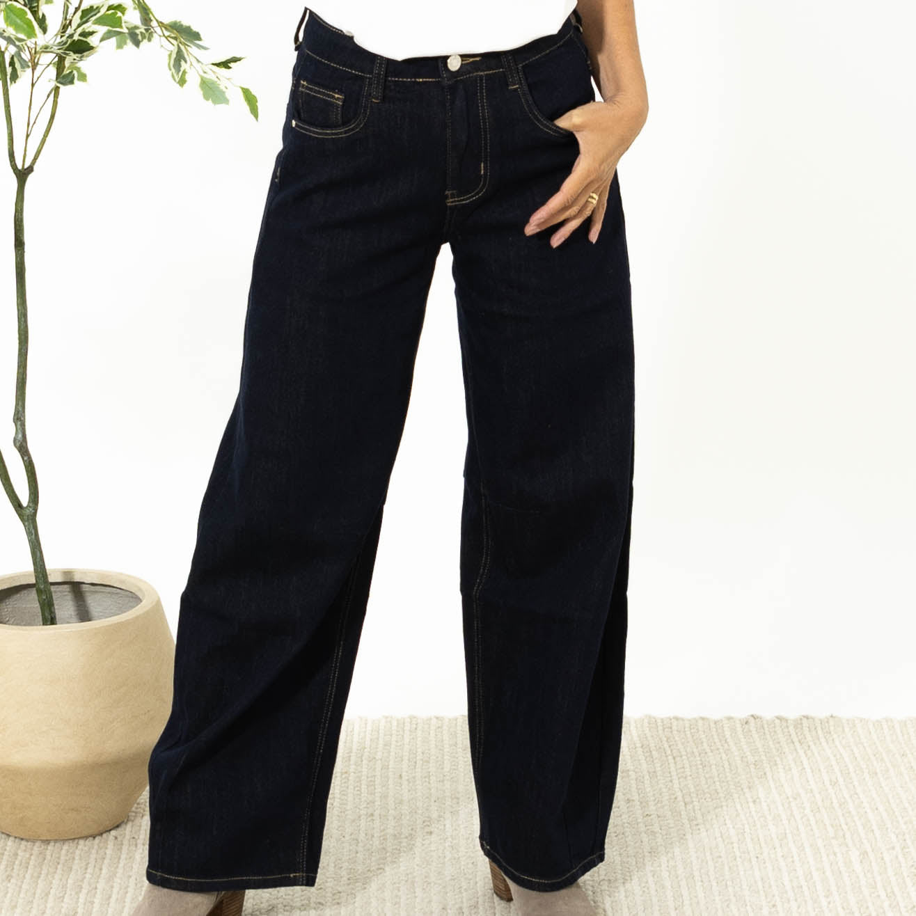 Evy karostar wide leg Jeans, Navy