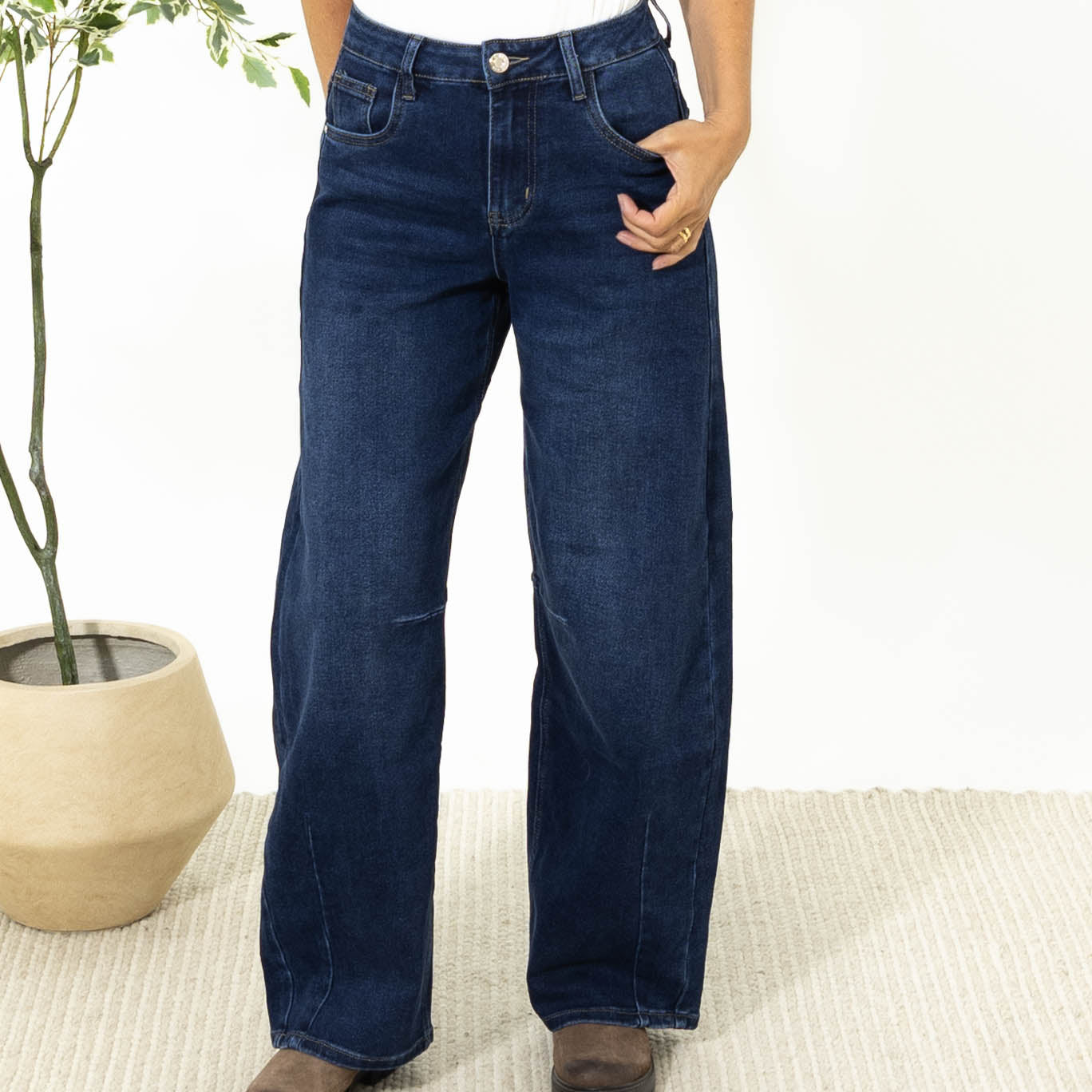 Evy karostar wide leg Jeans, Blå