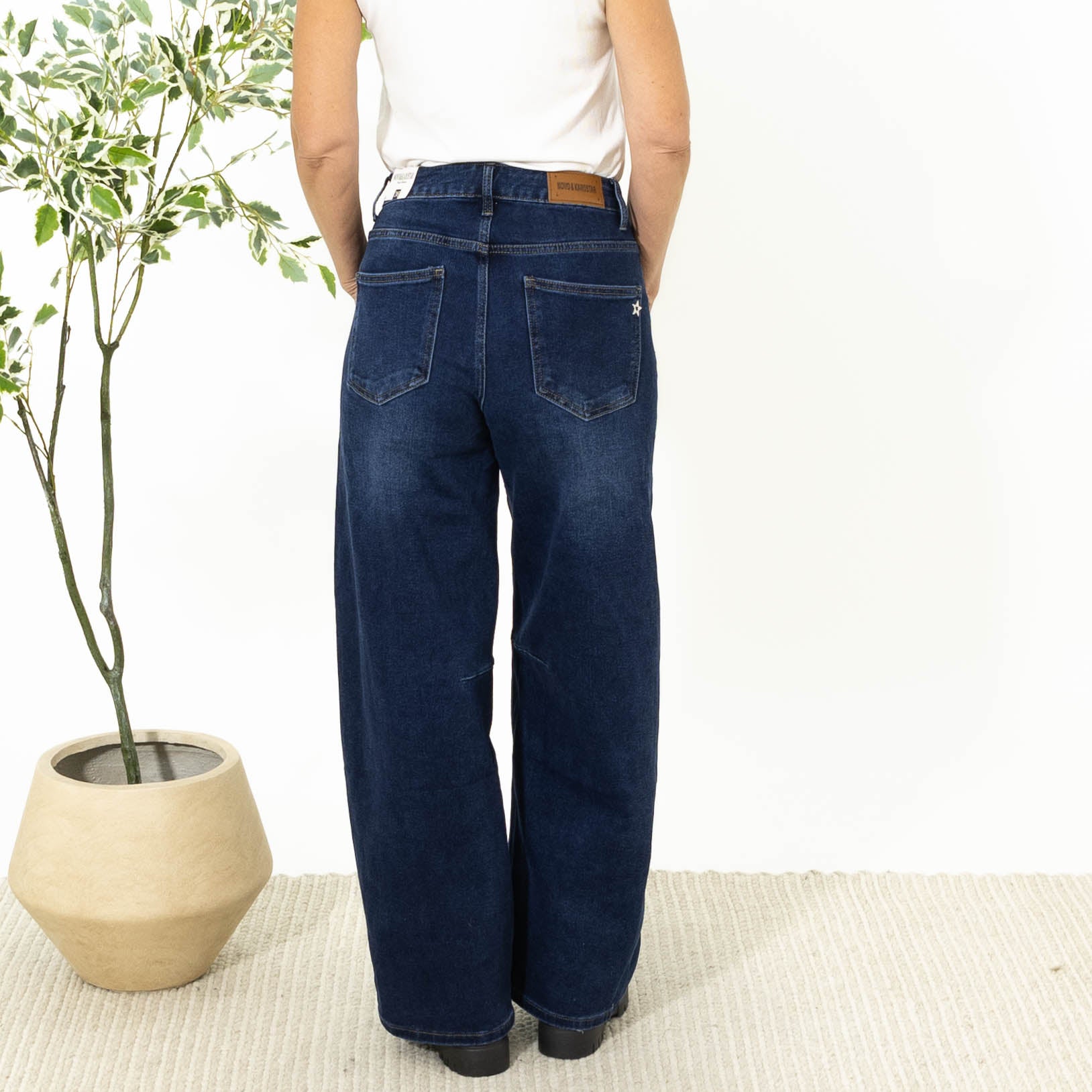 Evy karostar wide leg Jeans, Blå