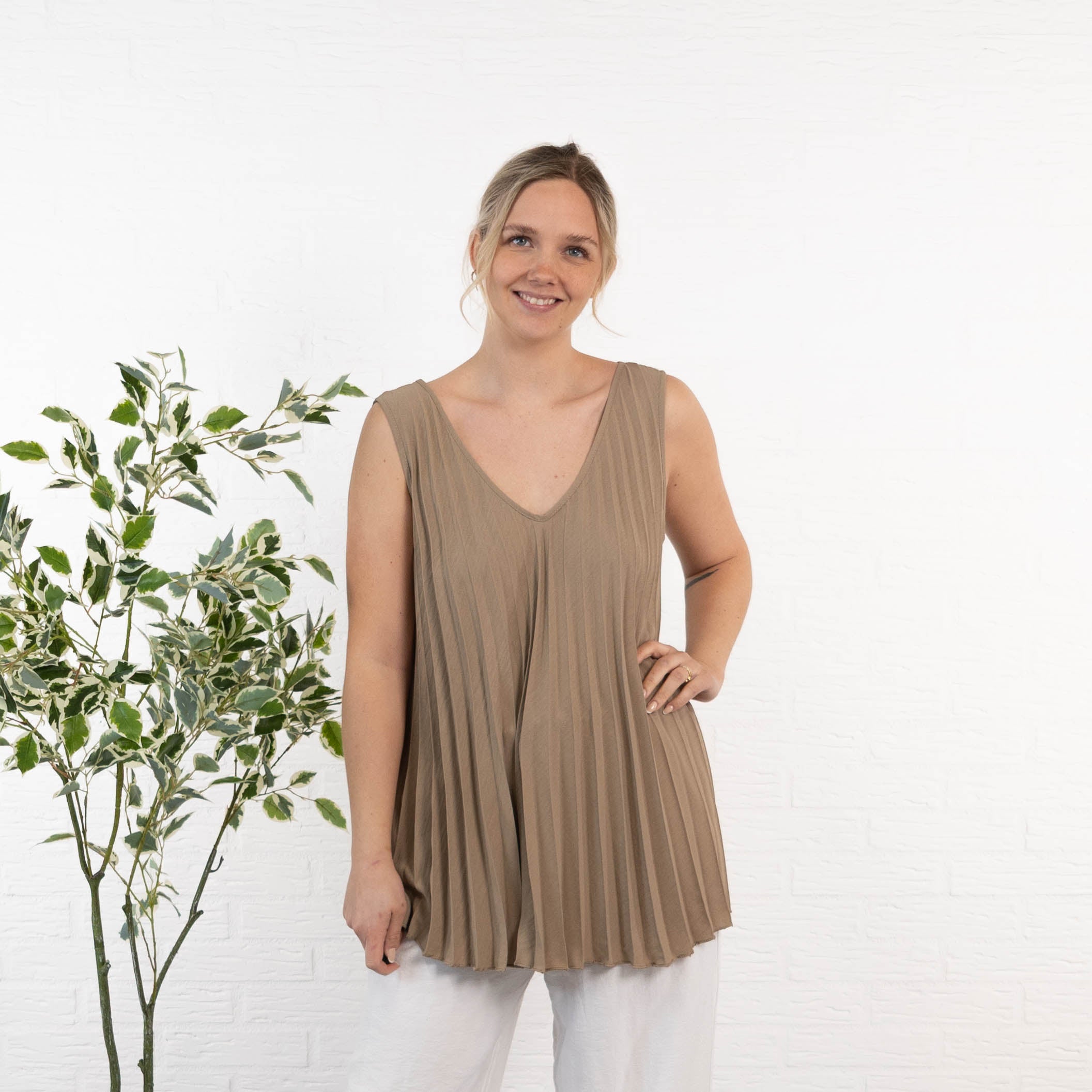 Gemma top, Taupe