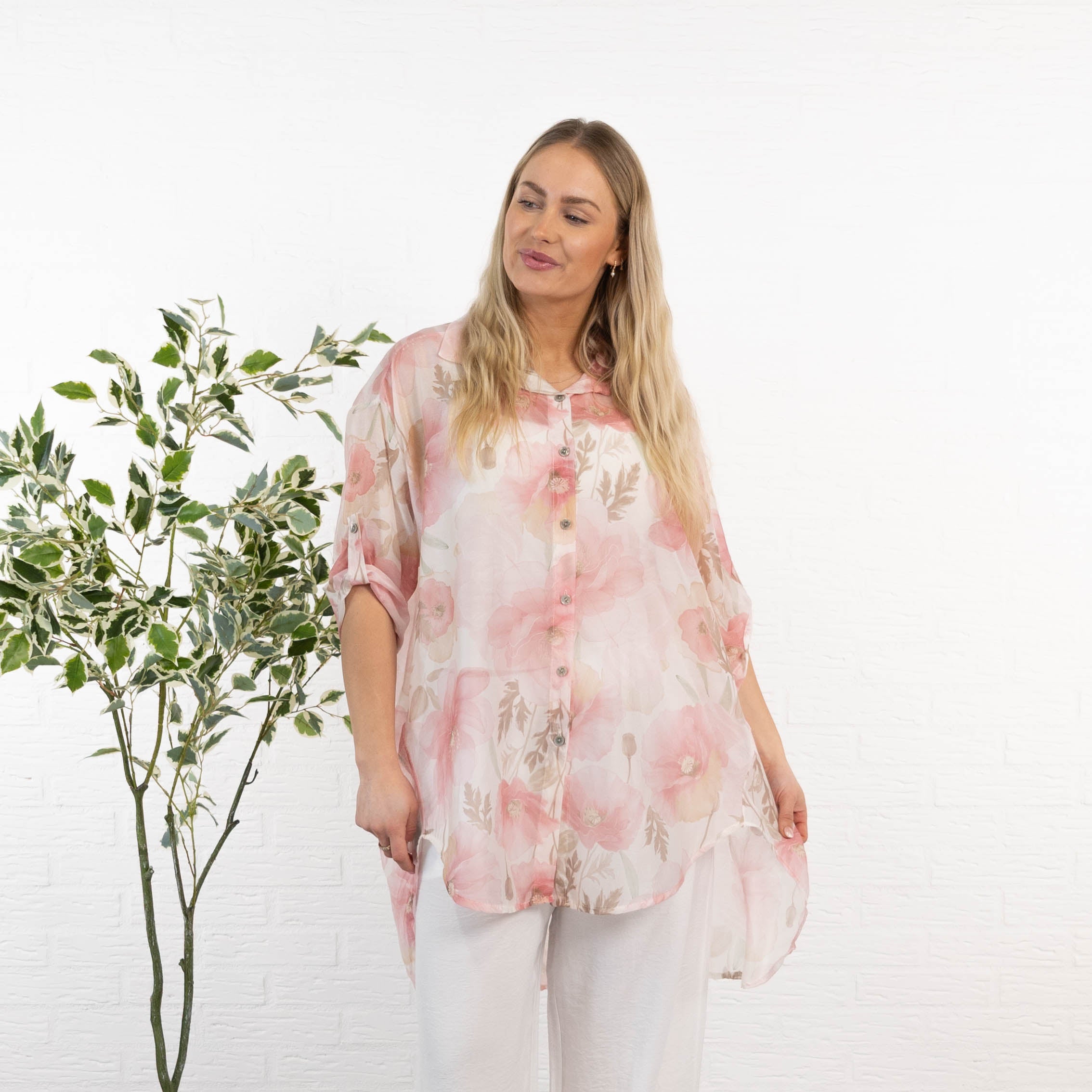 Tully skjorte/tunika, Lyserød