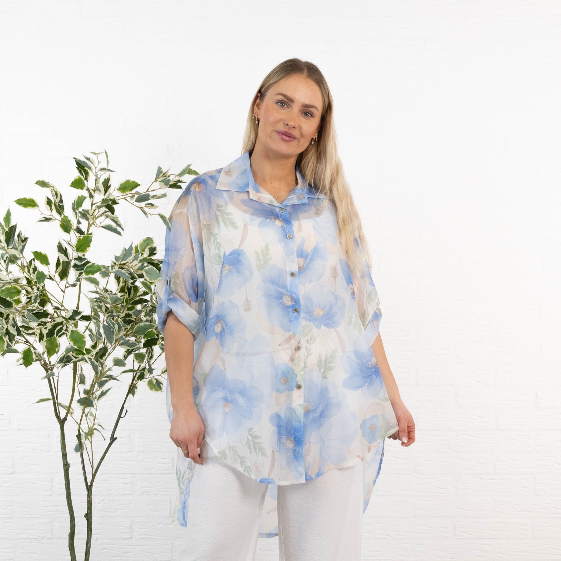 Tully skjorte/tunika, Lyseblå