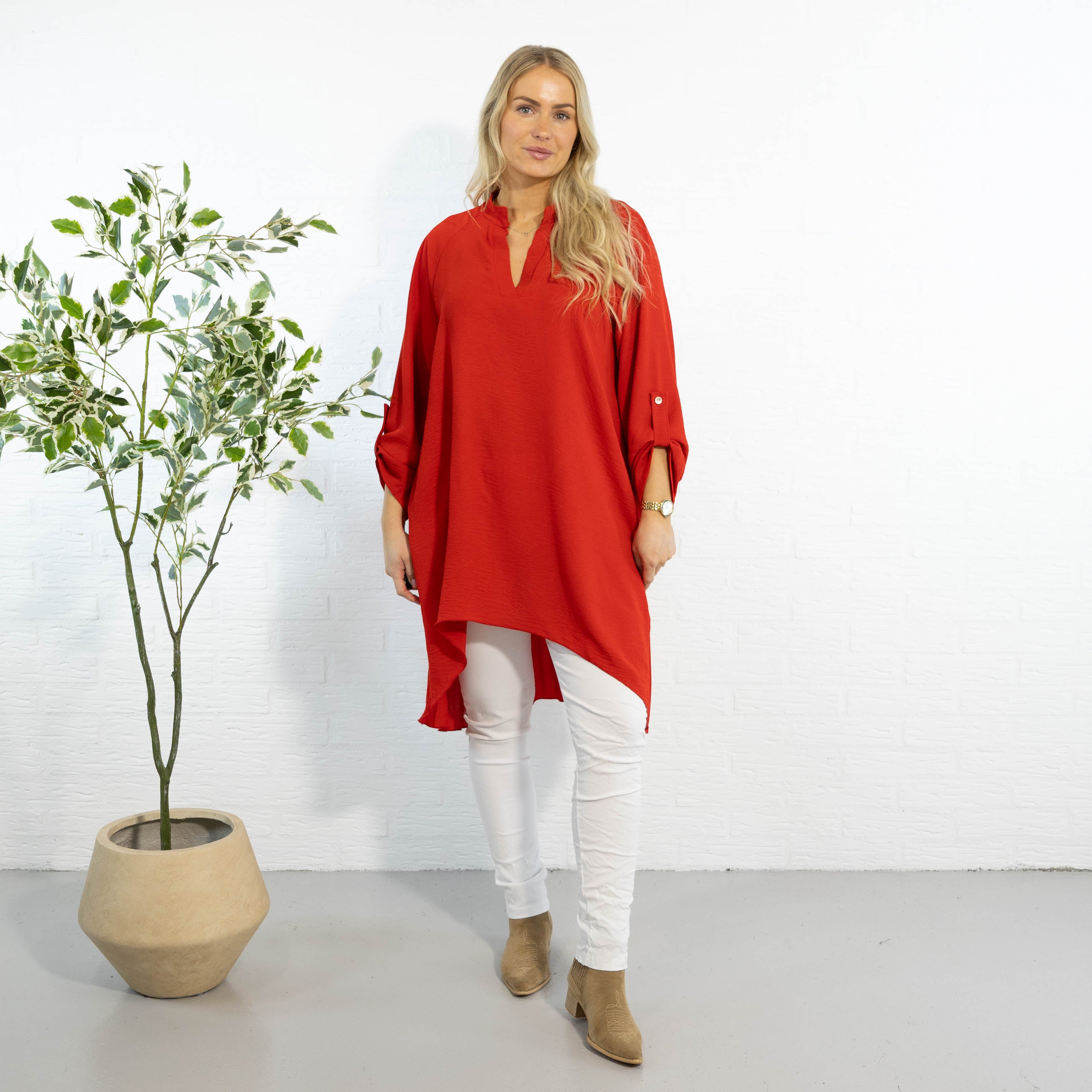 Derry skjorte tunika, Rød