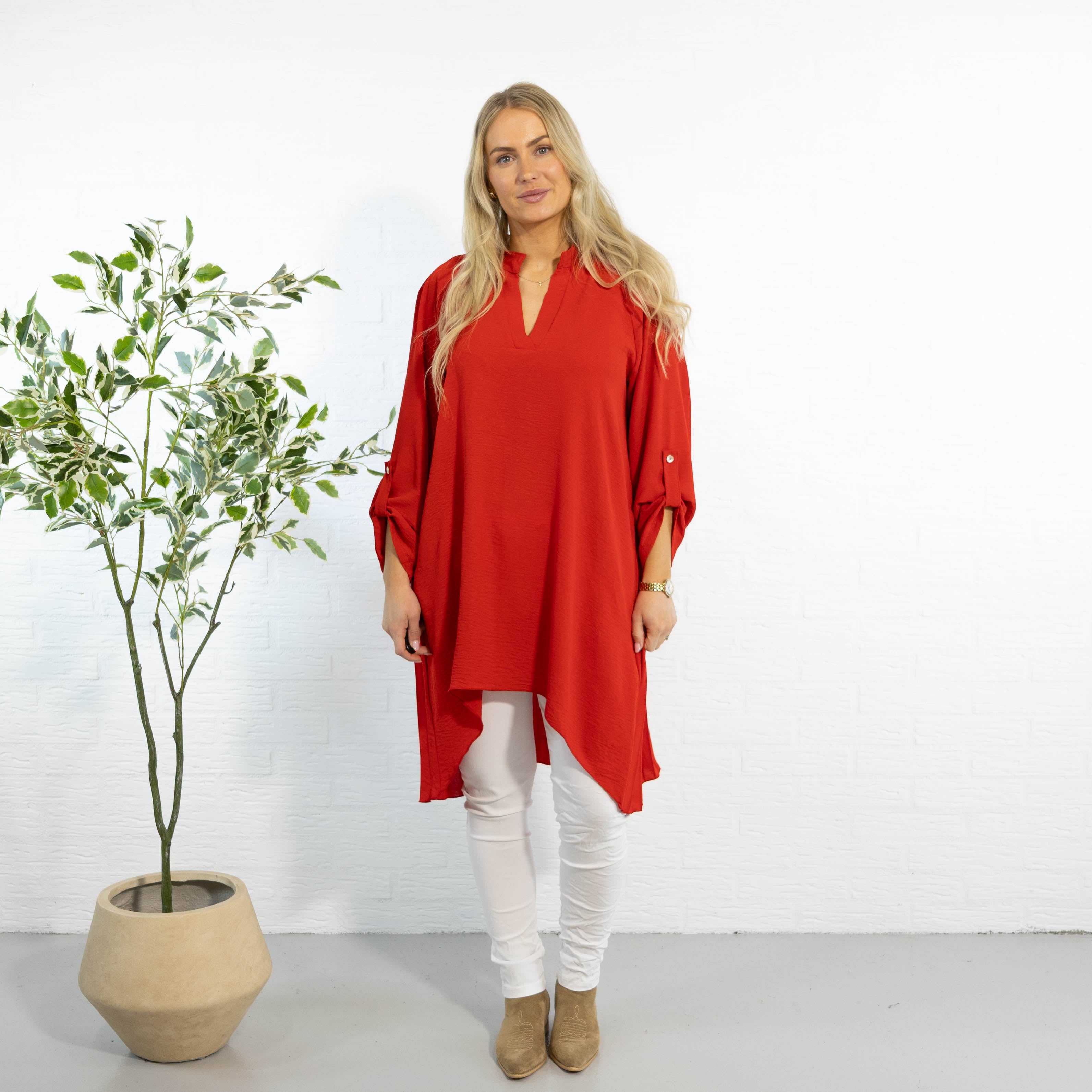 Derry skjorte tunika, Rød