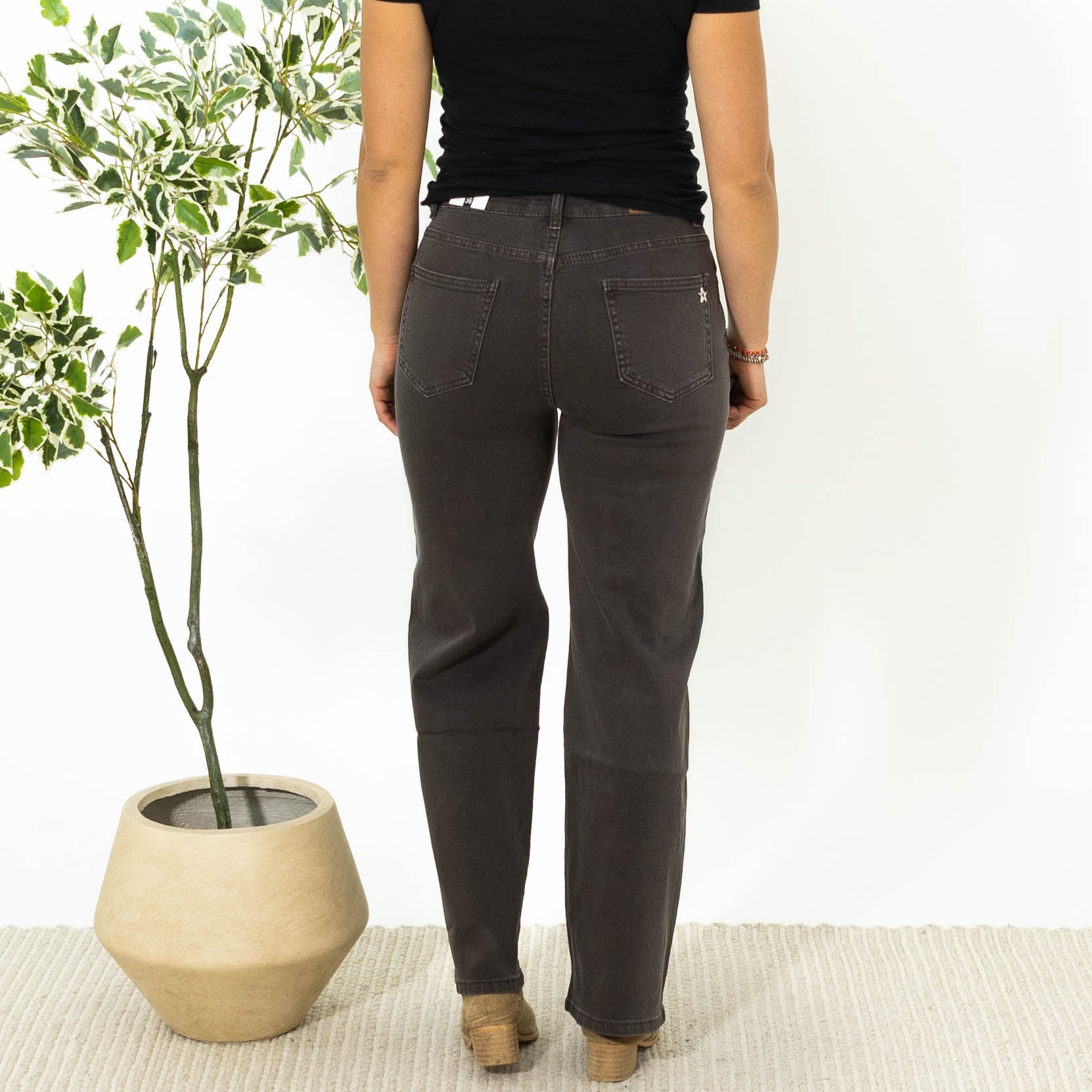 Paula karostar wide leg jeans, Choko