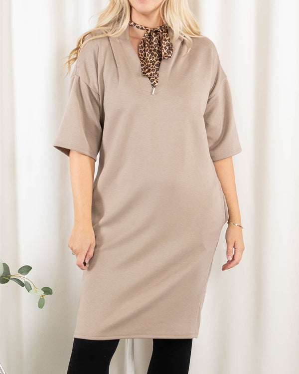 Tyra sweatkjole, Taupe