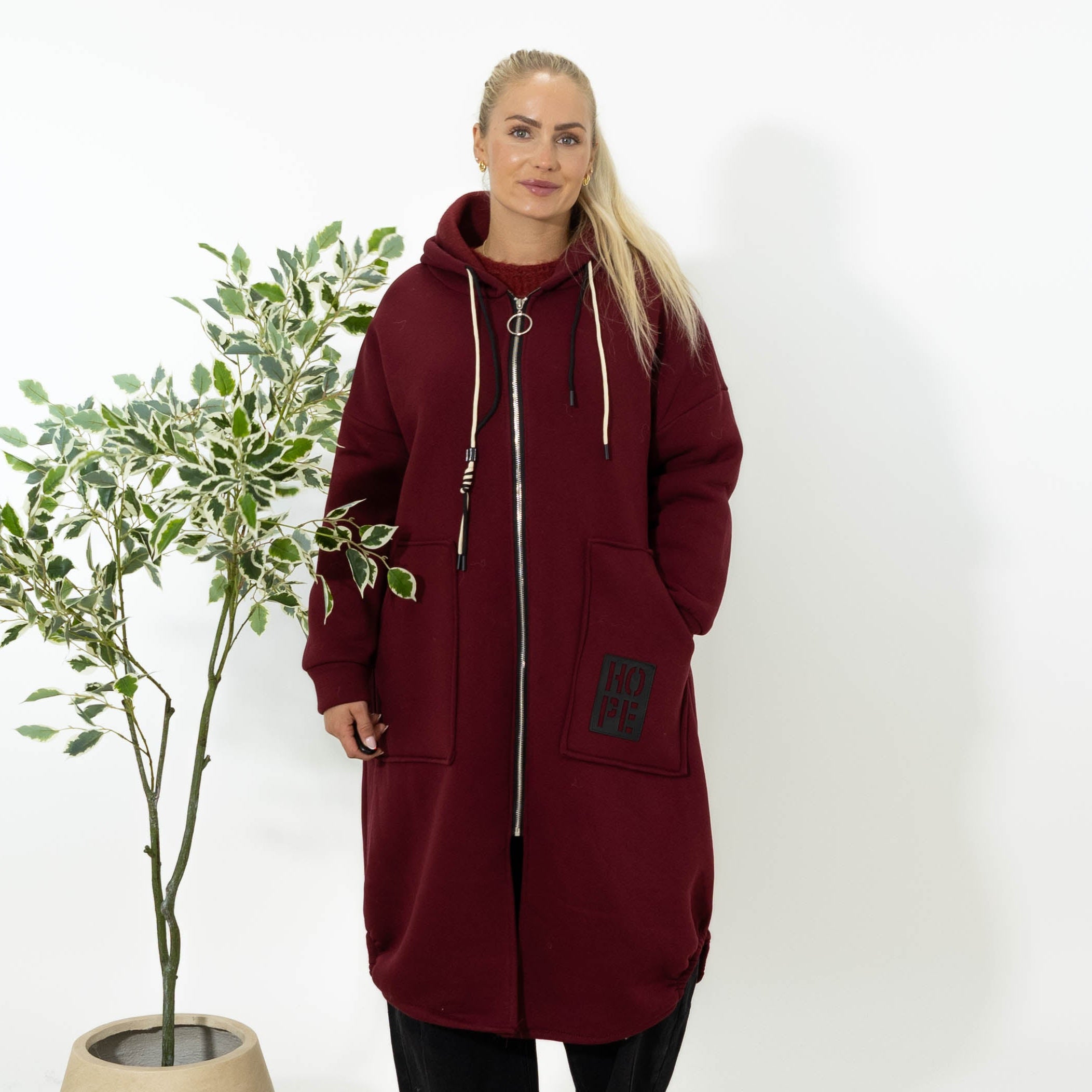 Hope sweatshirt jakke, Bordeaux