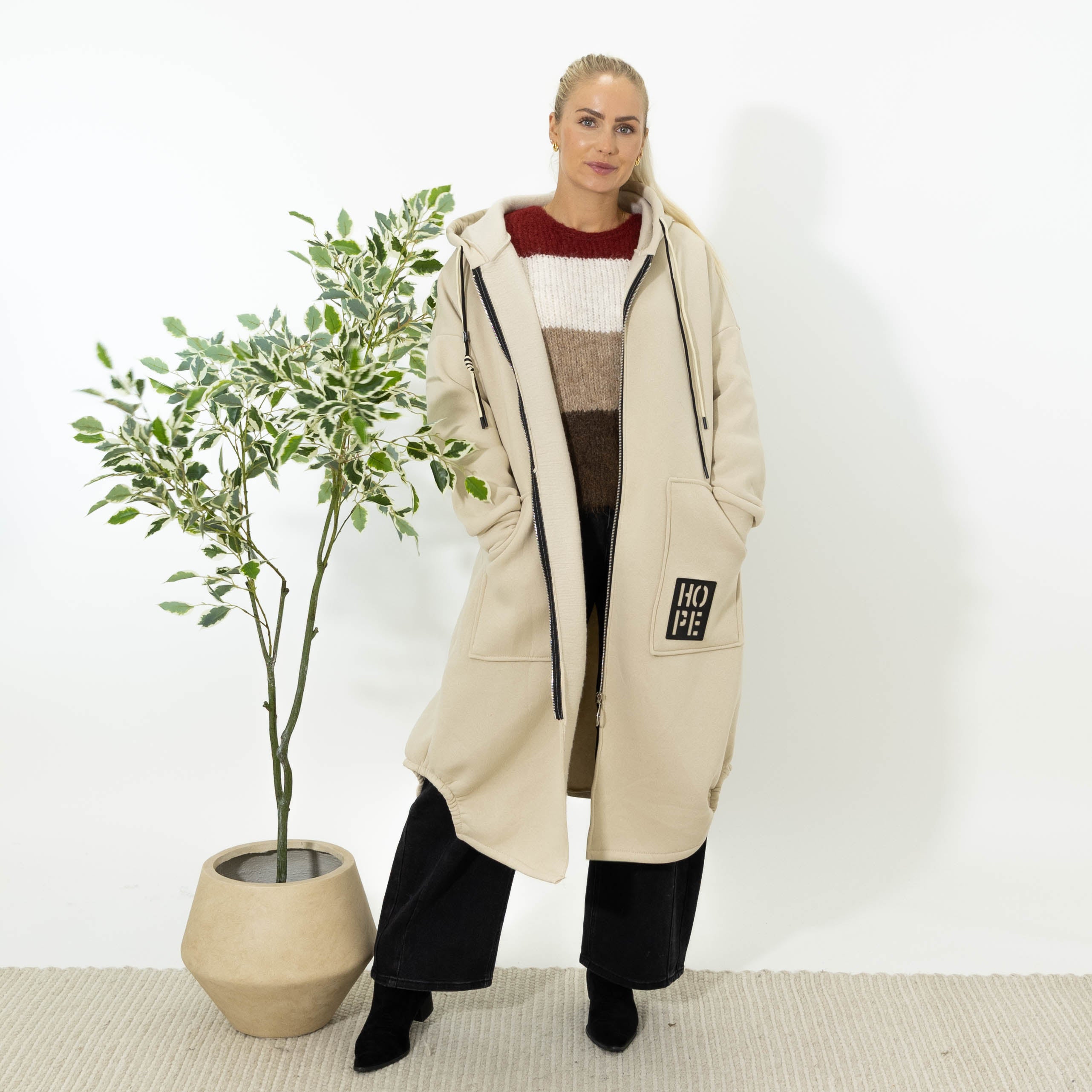 Hope sweatshirt jakke, Beige