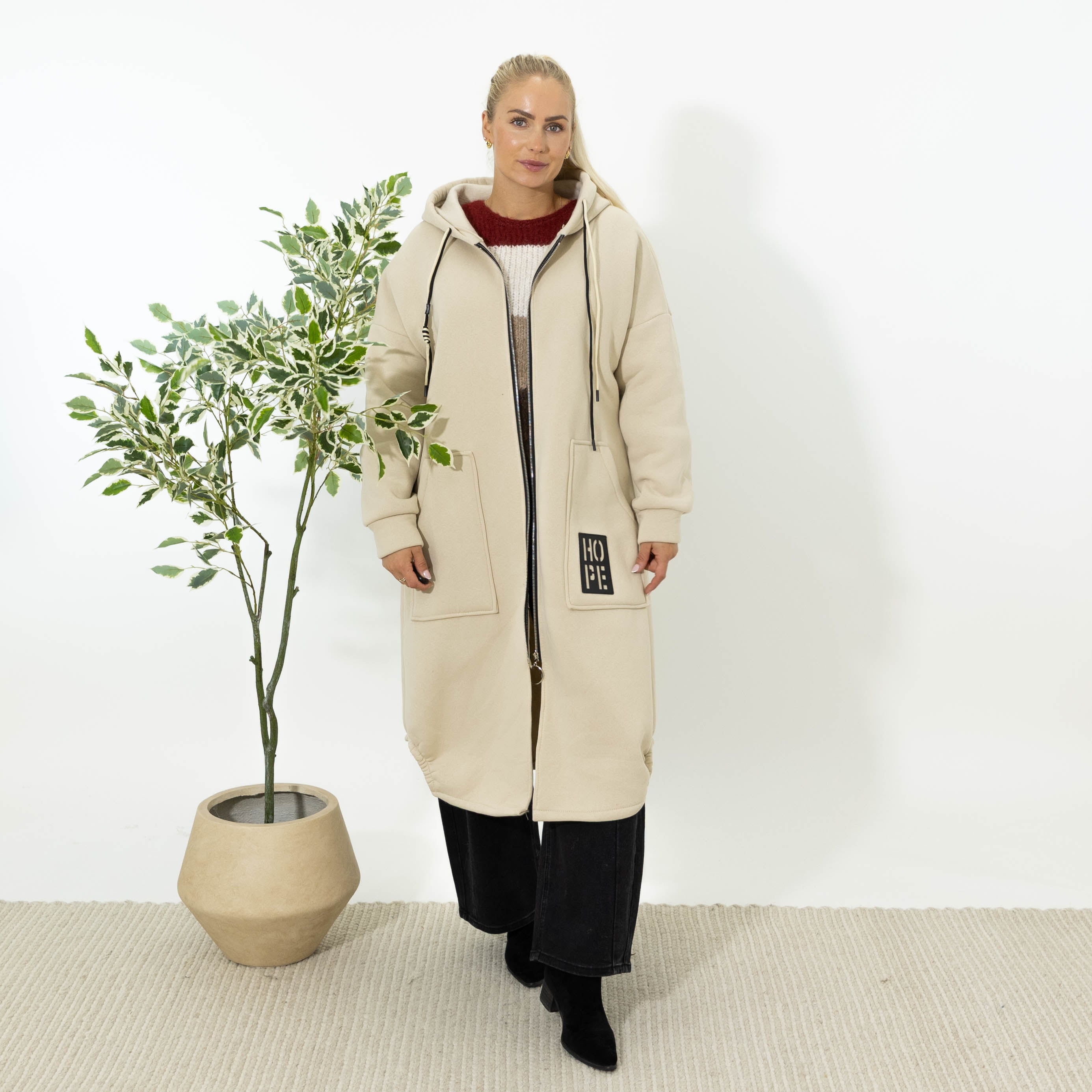 Hope sweatshirt jakke, Beige