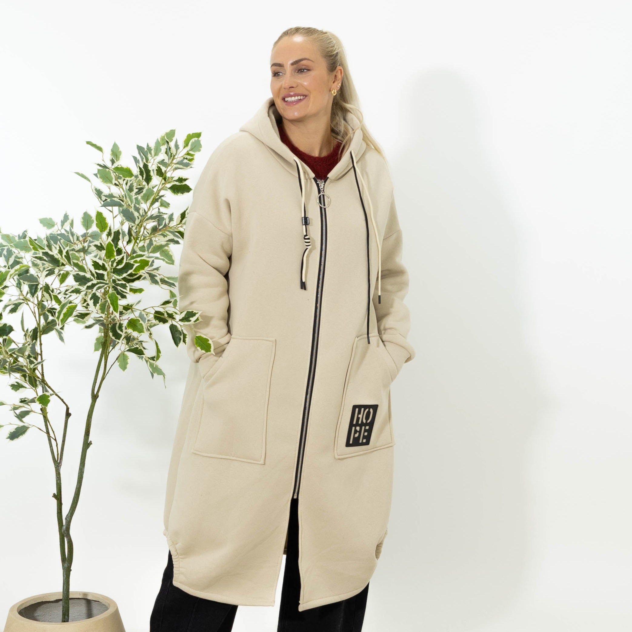 Hope sweatshirt jakke, Beige