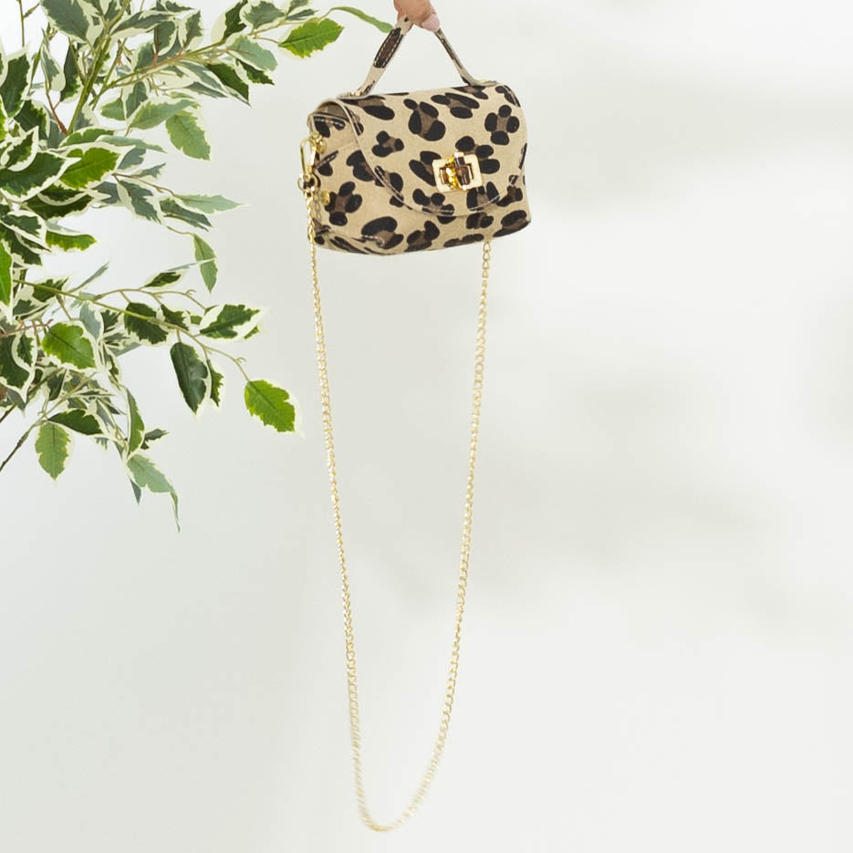Milano leopard lædertaske, Leopard