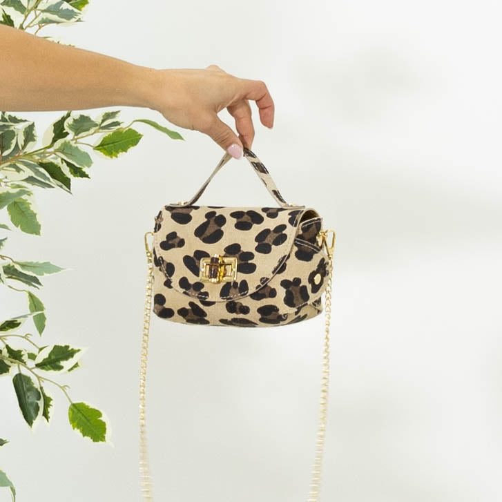 Milano leopard lædertaske, Leopard