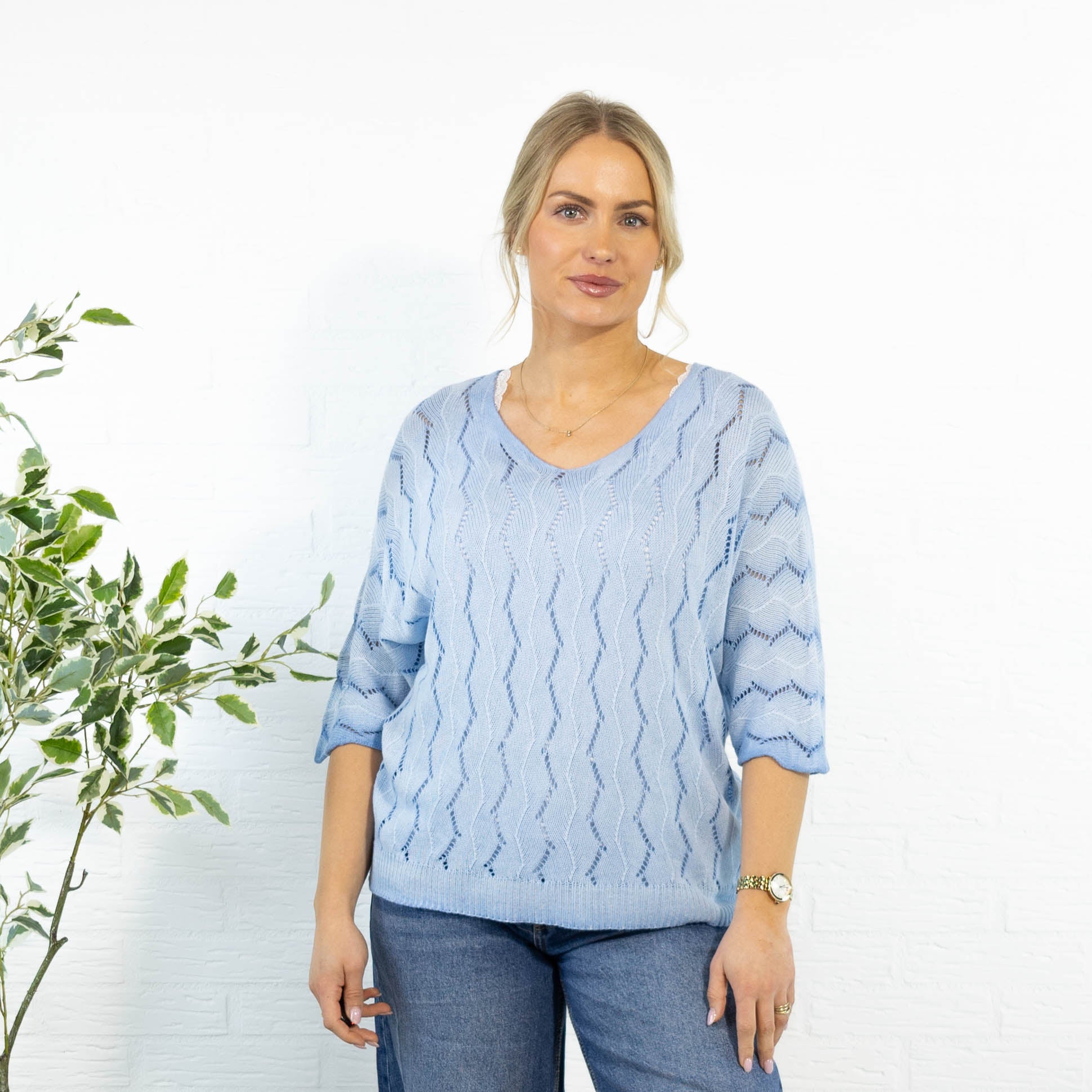 Selma strik, Lyseblå