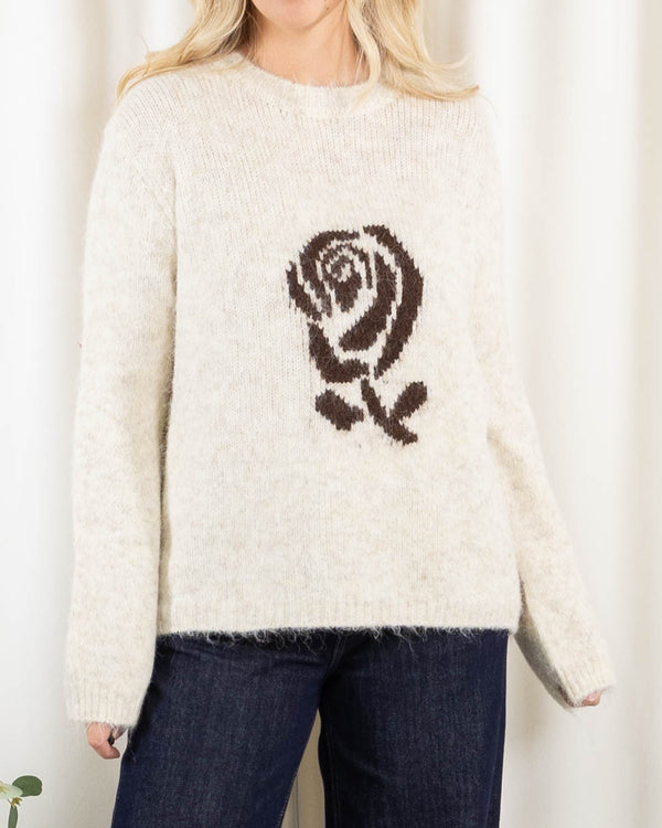 Rose strik, Beige/Choko