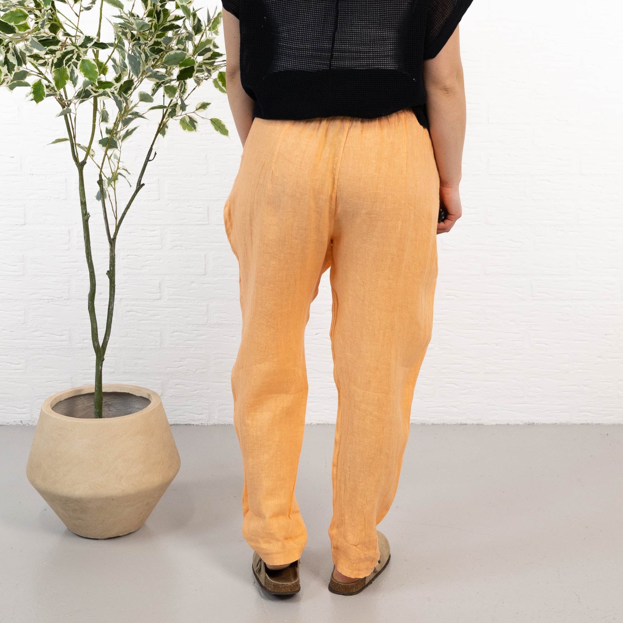 Aora ægte hør bukser, Orange