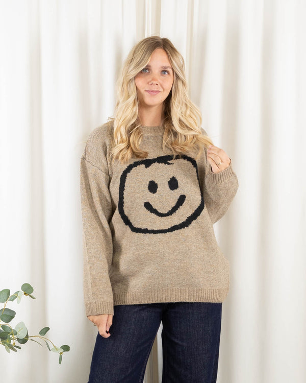 Smiley strik, Taupe