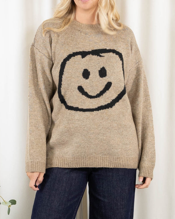 Smiley strik, Taupe