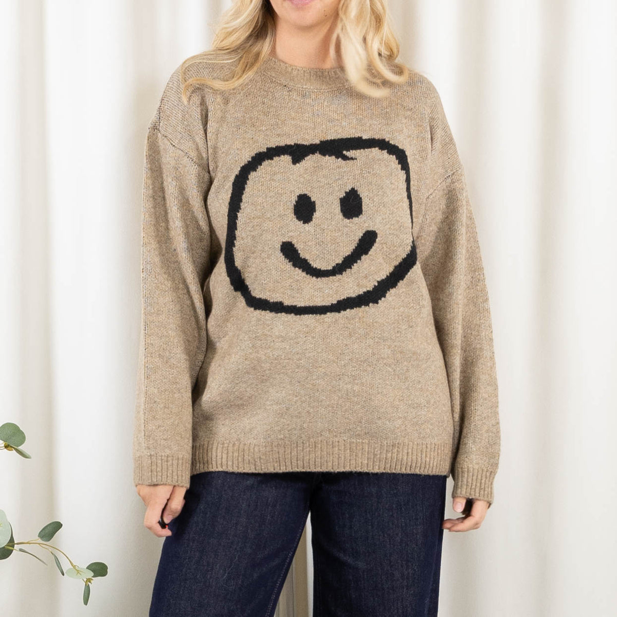 Smiley strik, Taupe