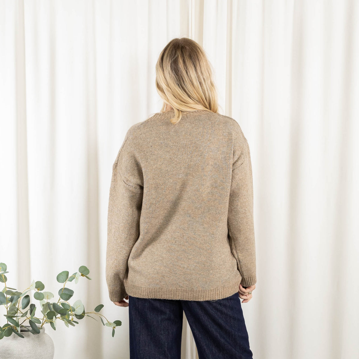 Smiley strik, Taupe