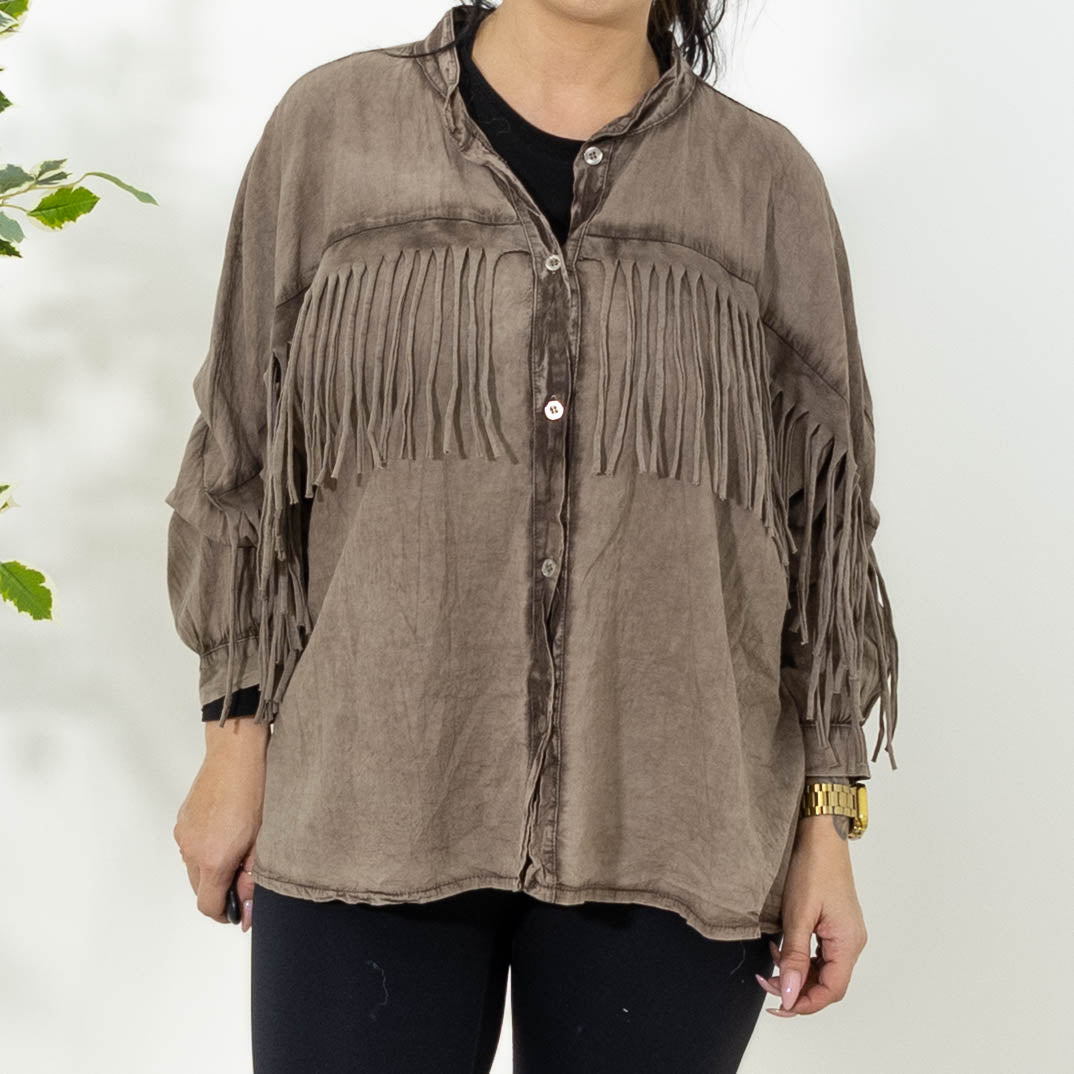 Cindy acid washed skjorte, Choko