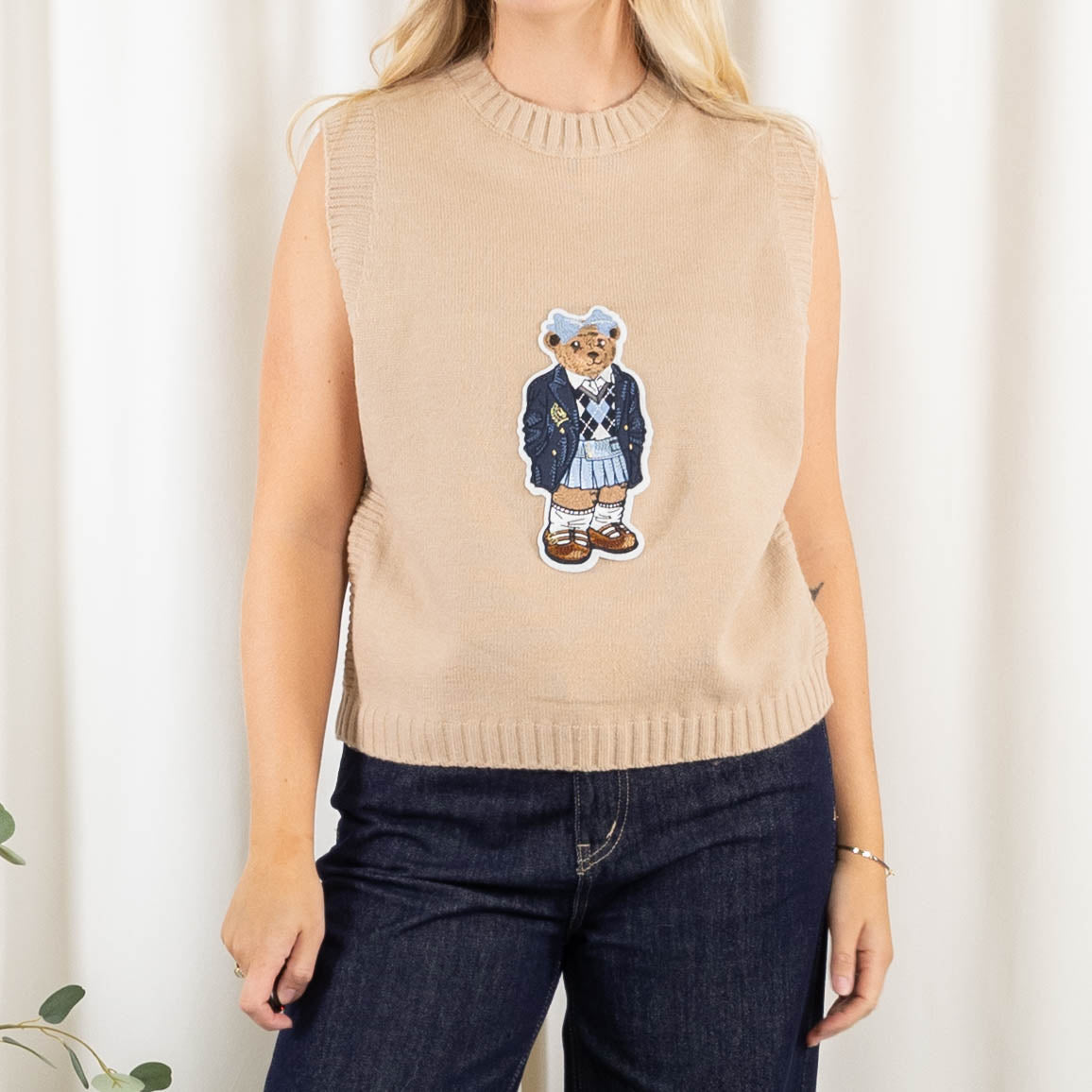 Kammy strik/vest, Beige