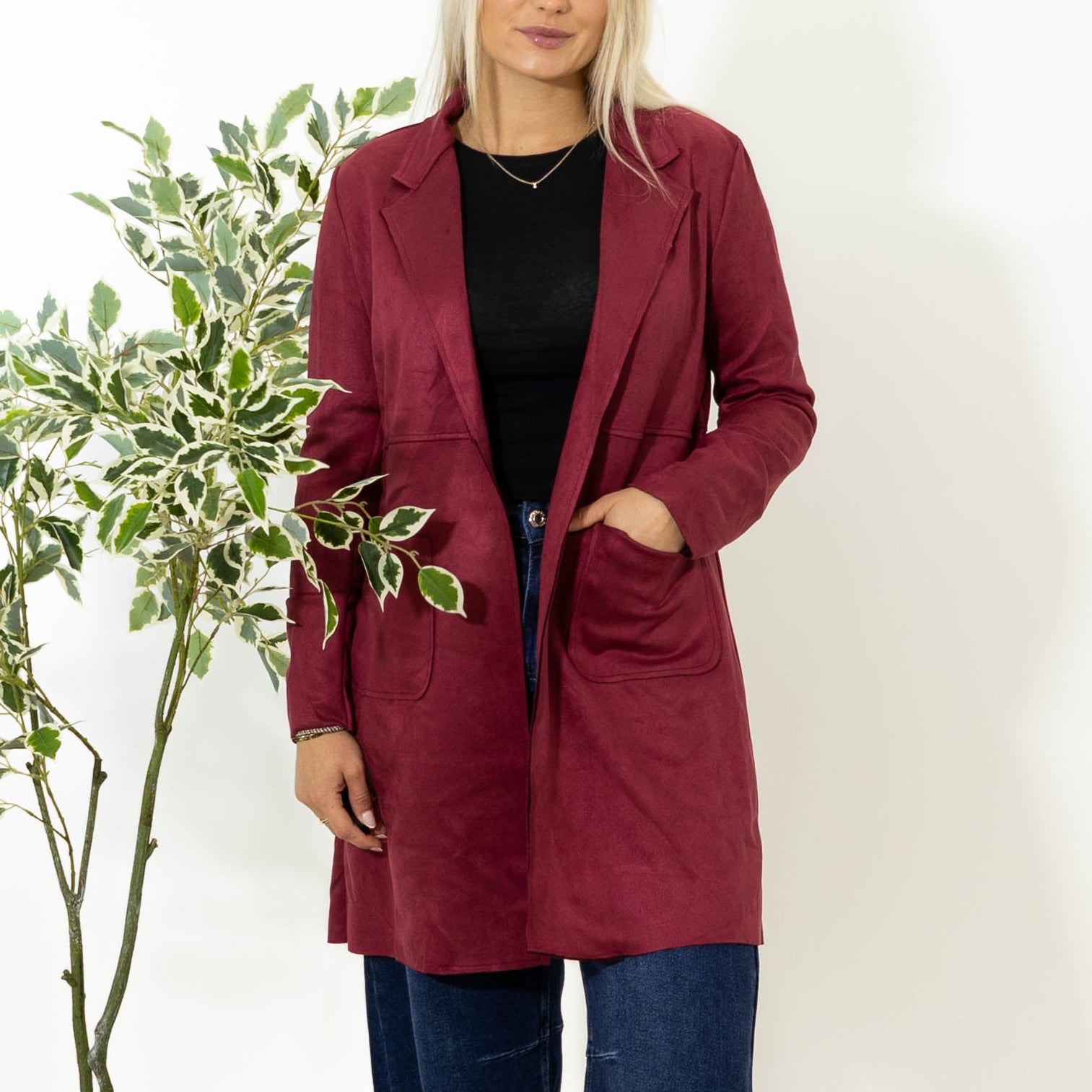 India imiteret ruskindsjakke, Bordeaux