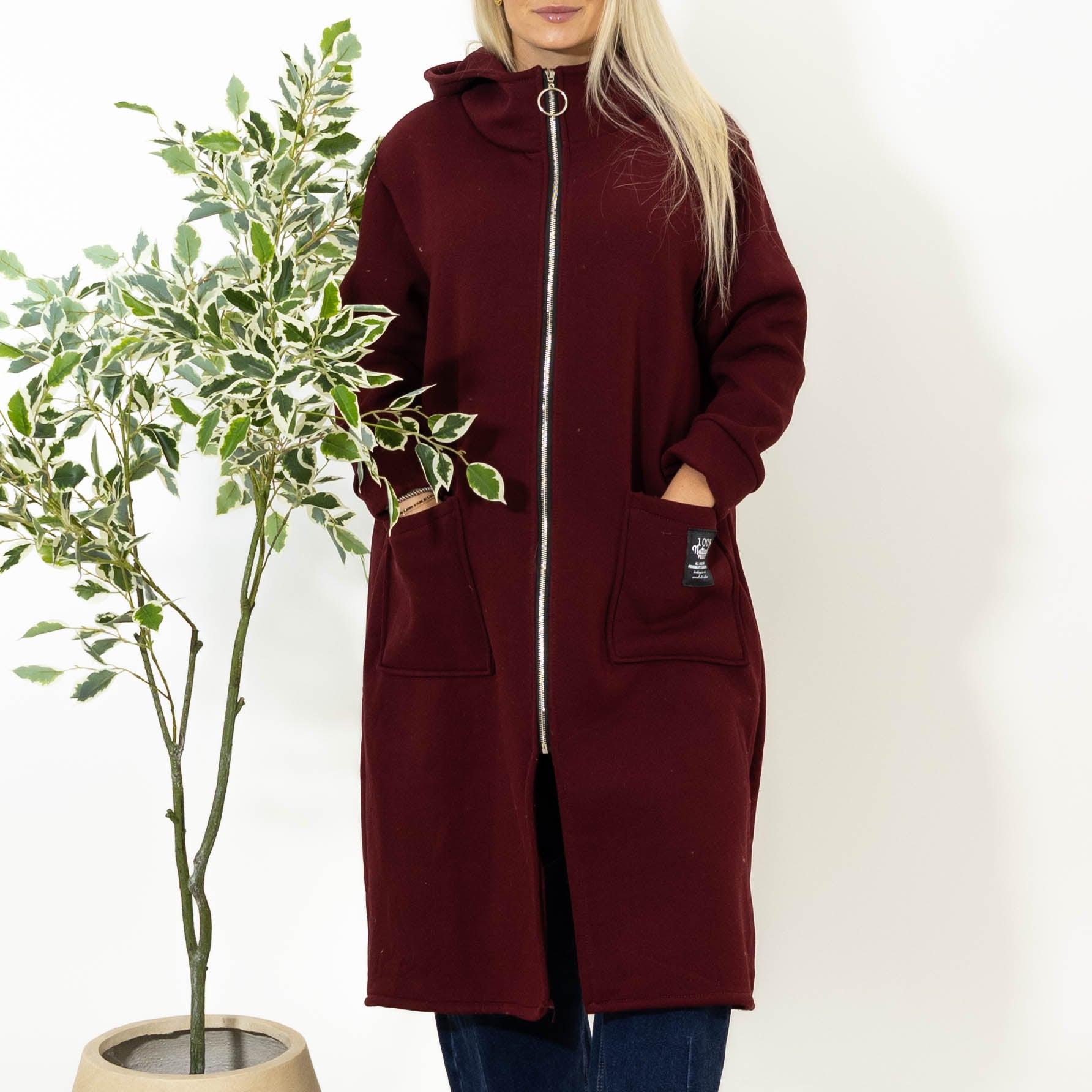 Bertie sweatshirt jakke, Bordeaux
