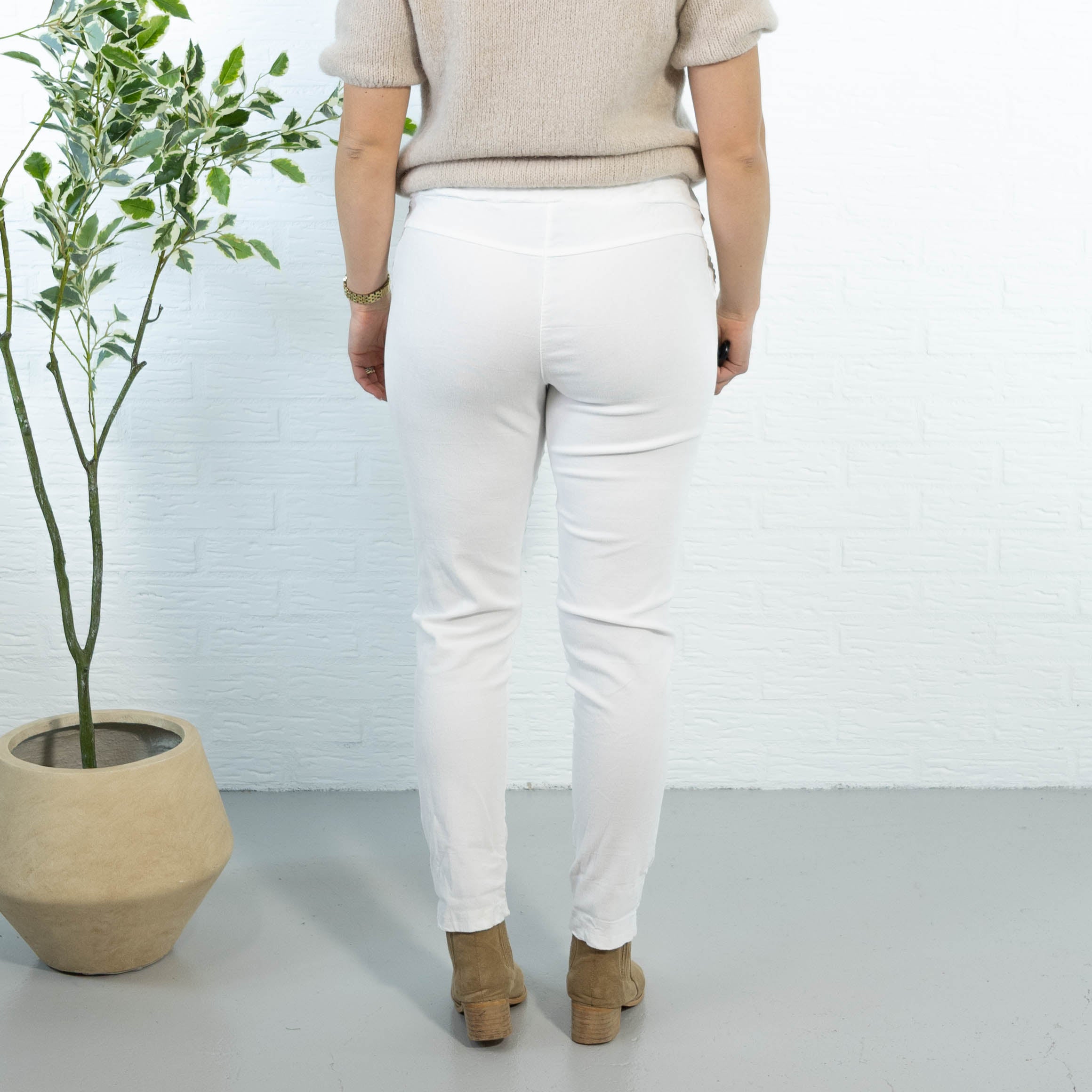 Noemi stonewashed bukser, Hvid