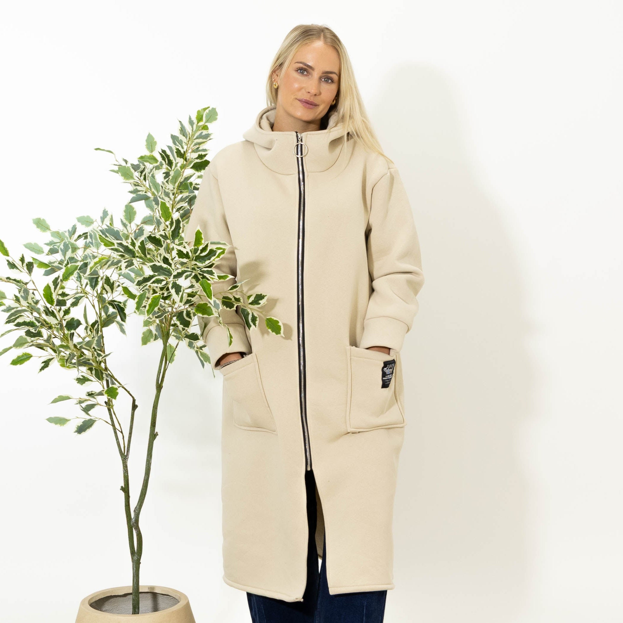 Bertie sweatshirt jakke, Beige