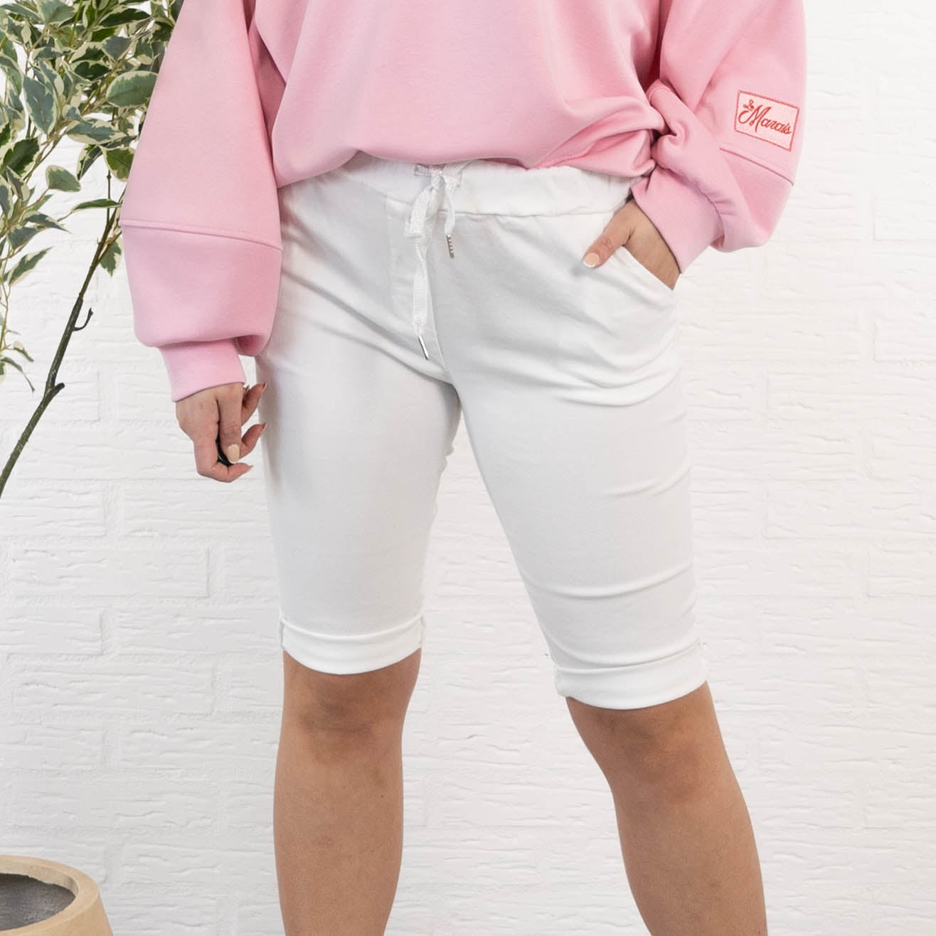 Lona shorts, Hvid