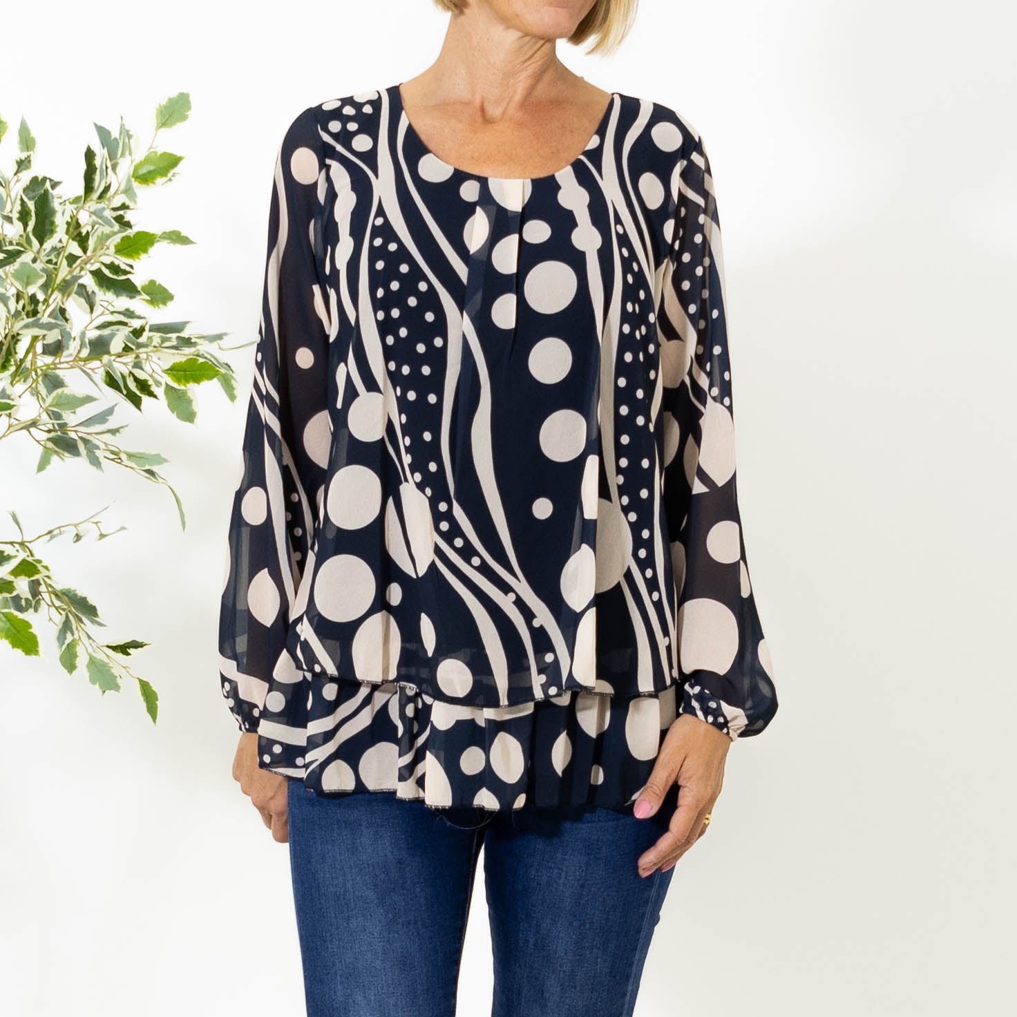 Lora 2 delt overdel, Navy