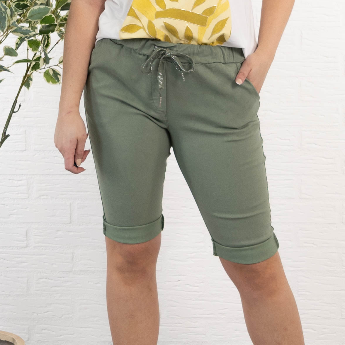 Lona shorts, Khaki