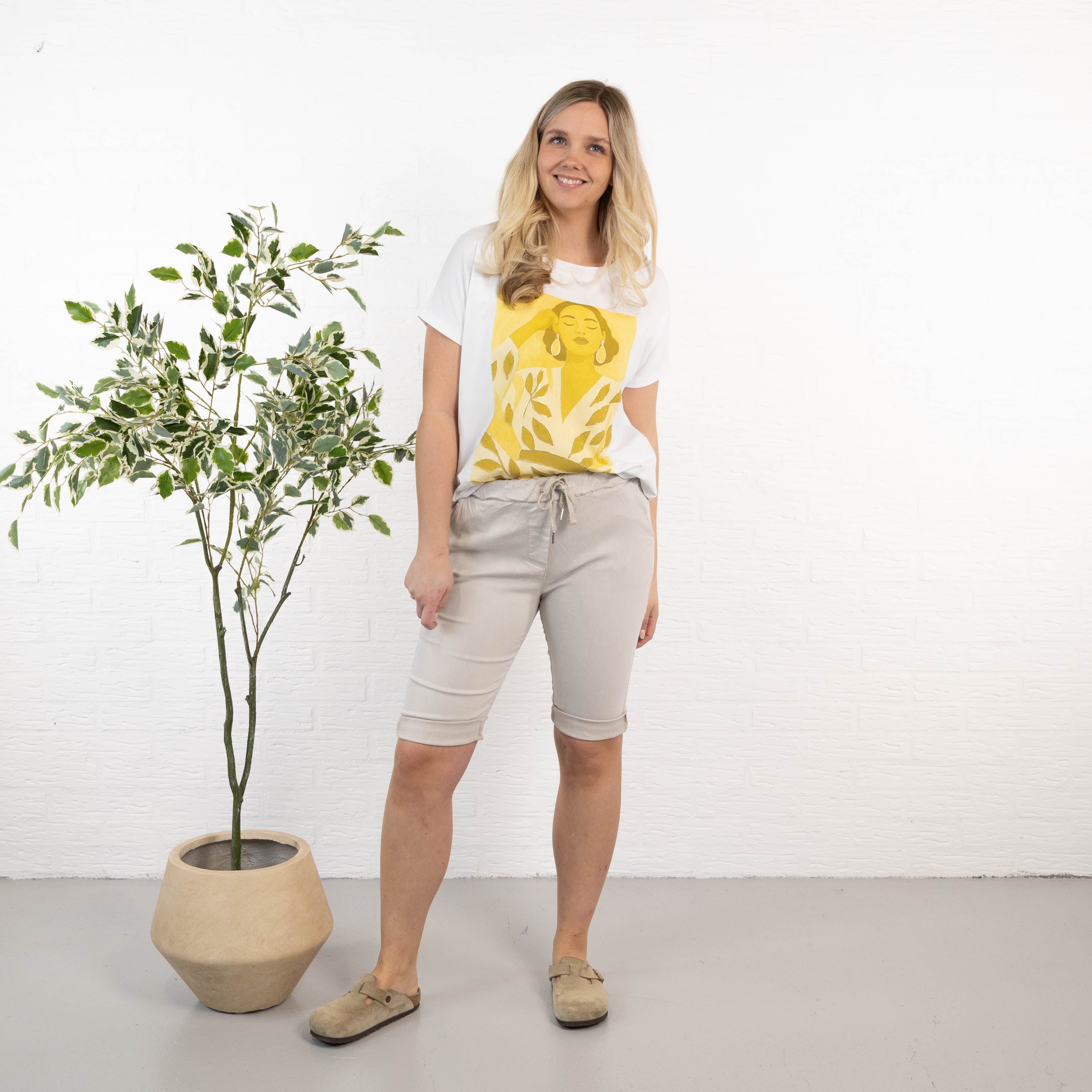 Lona shorts, Beige