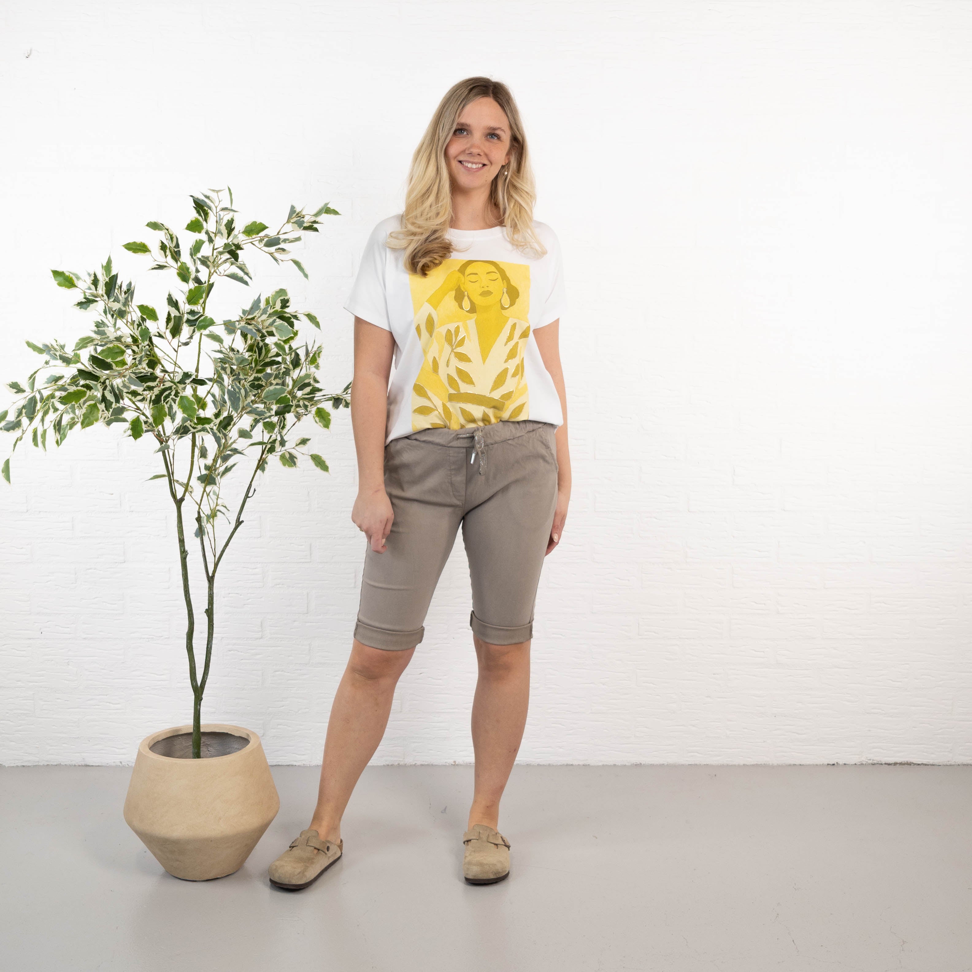 Lona shorts, Taupe