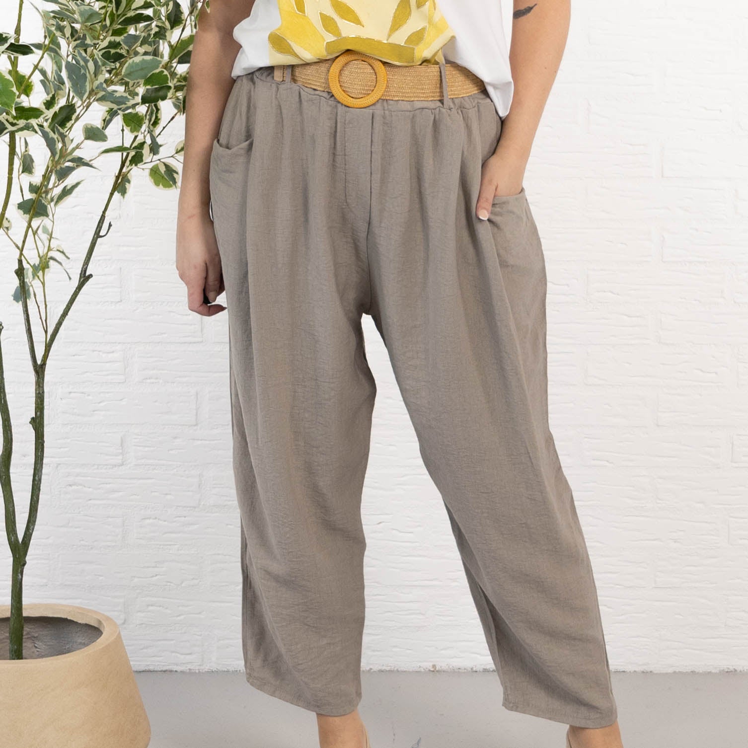 Oline bukser, Taupe