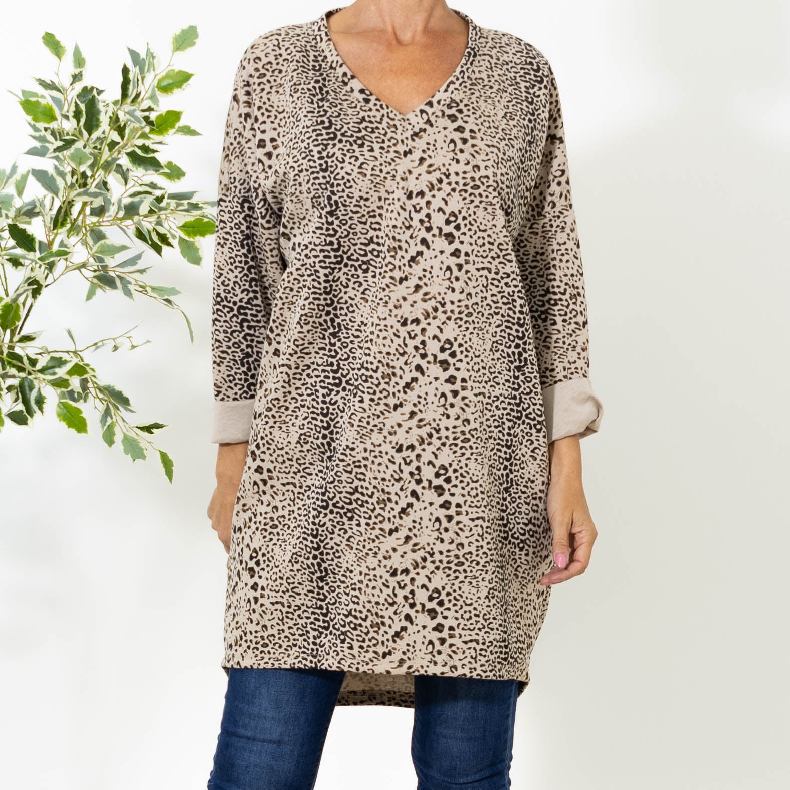 Montana sweatshirt kjole, Beige