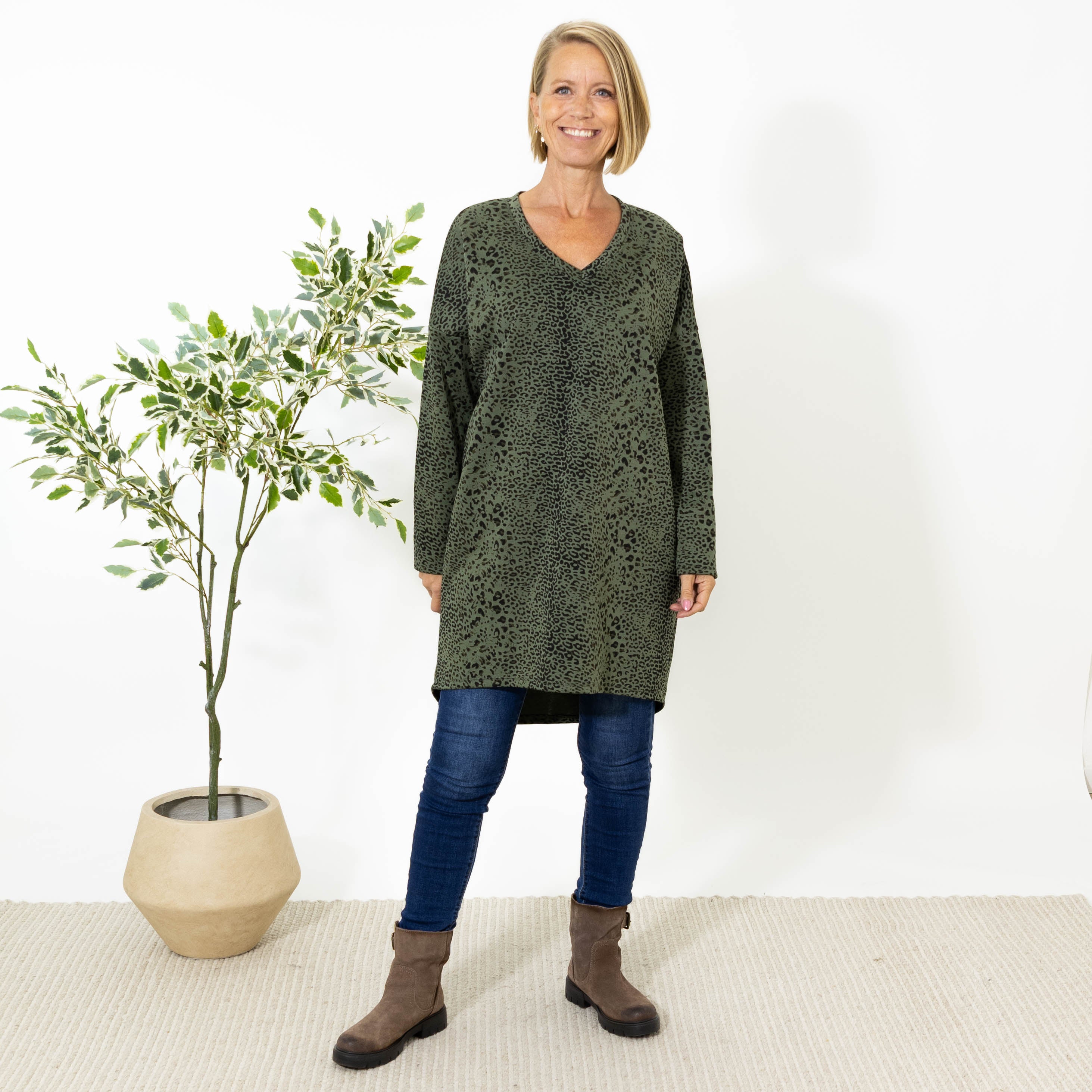 Montana sweatshirt kjole, Khaki