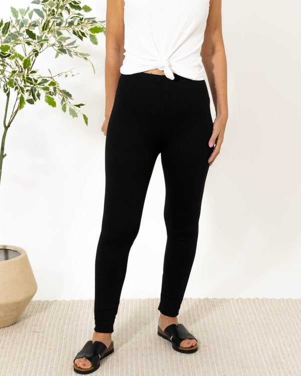 Lærke pels leggings, Sort