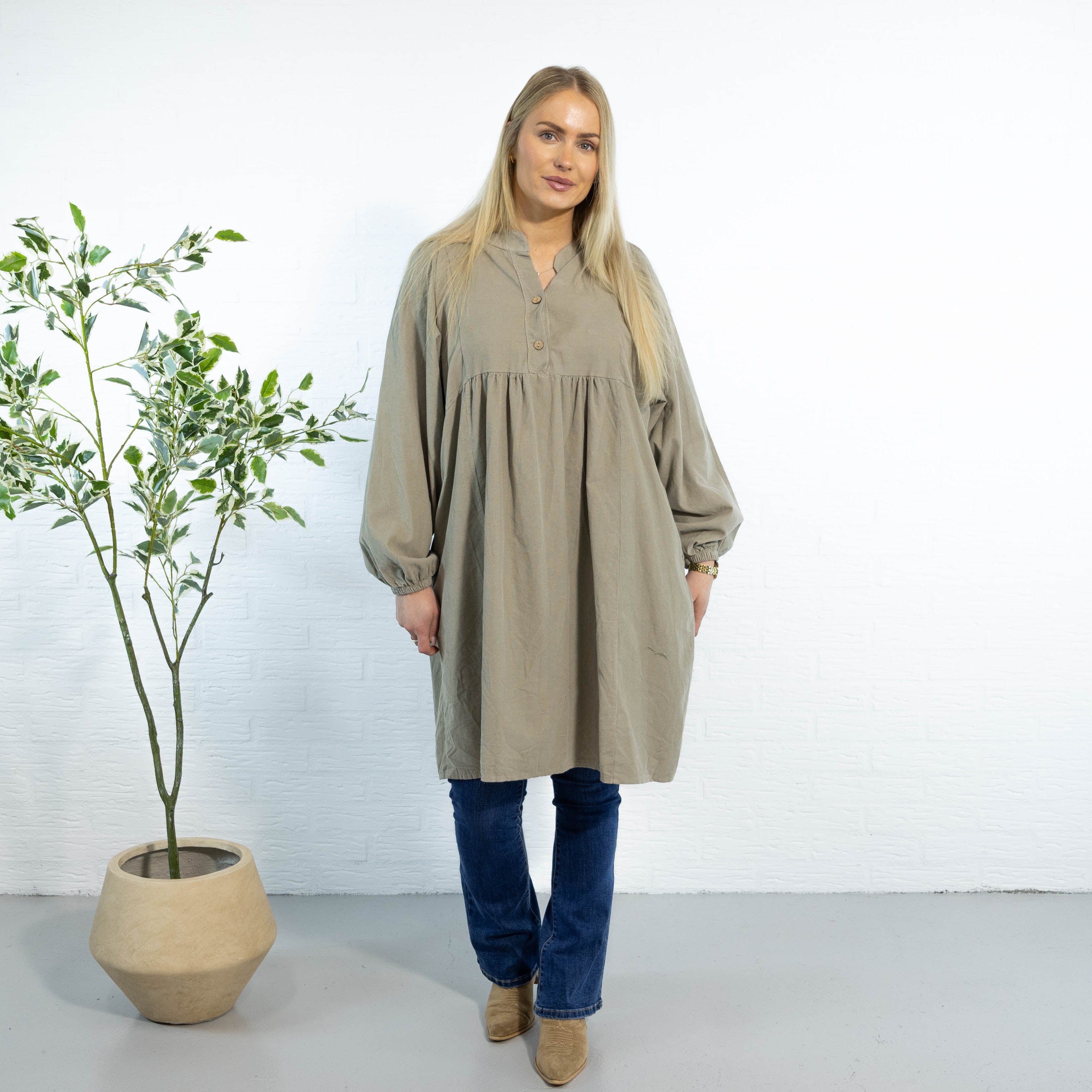 Randi tunika kjole, Taupe