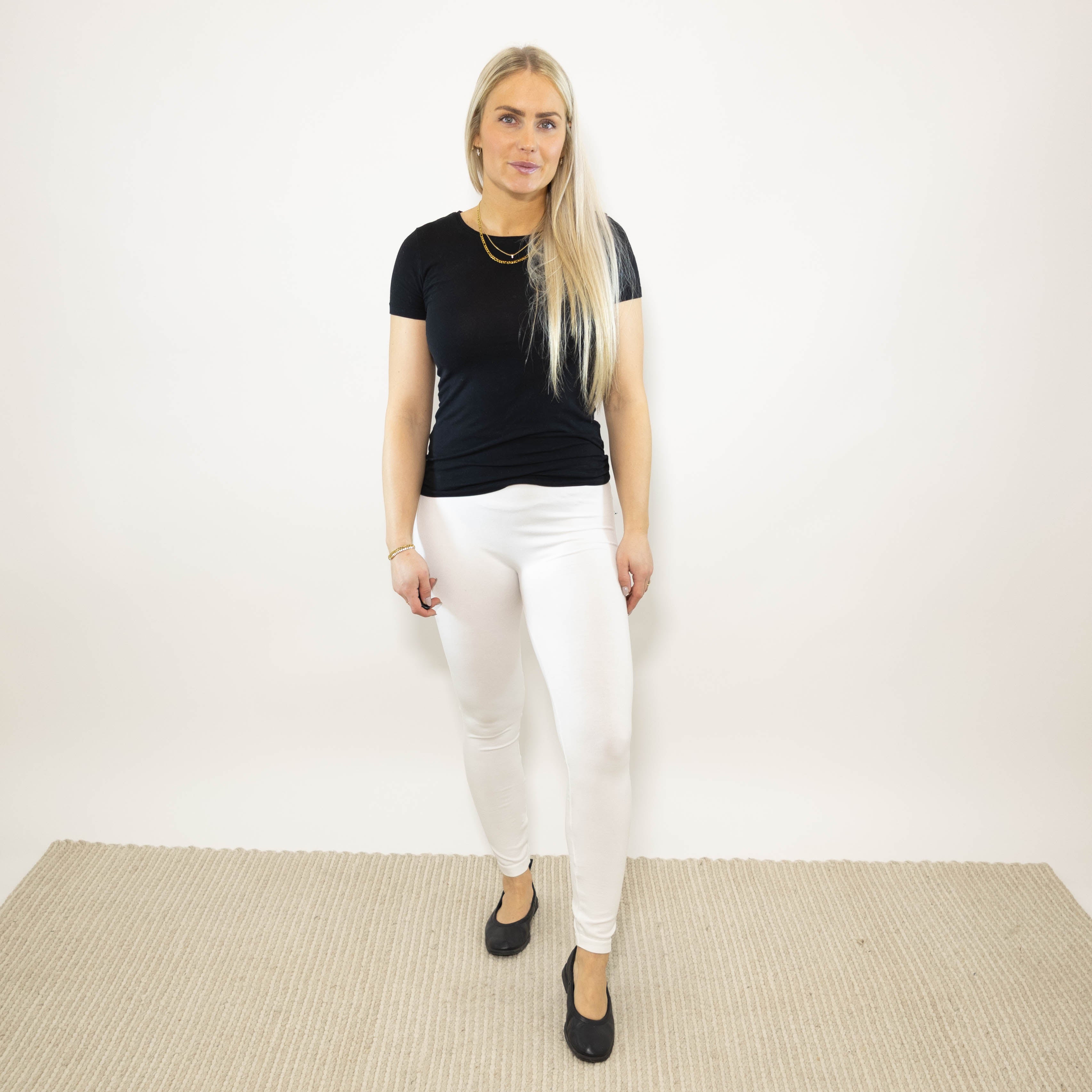 Kenya bomulds leggings, Hvid