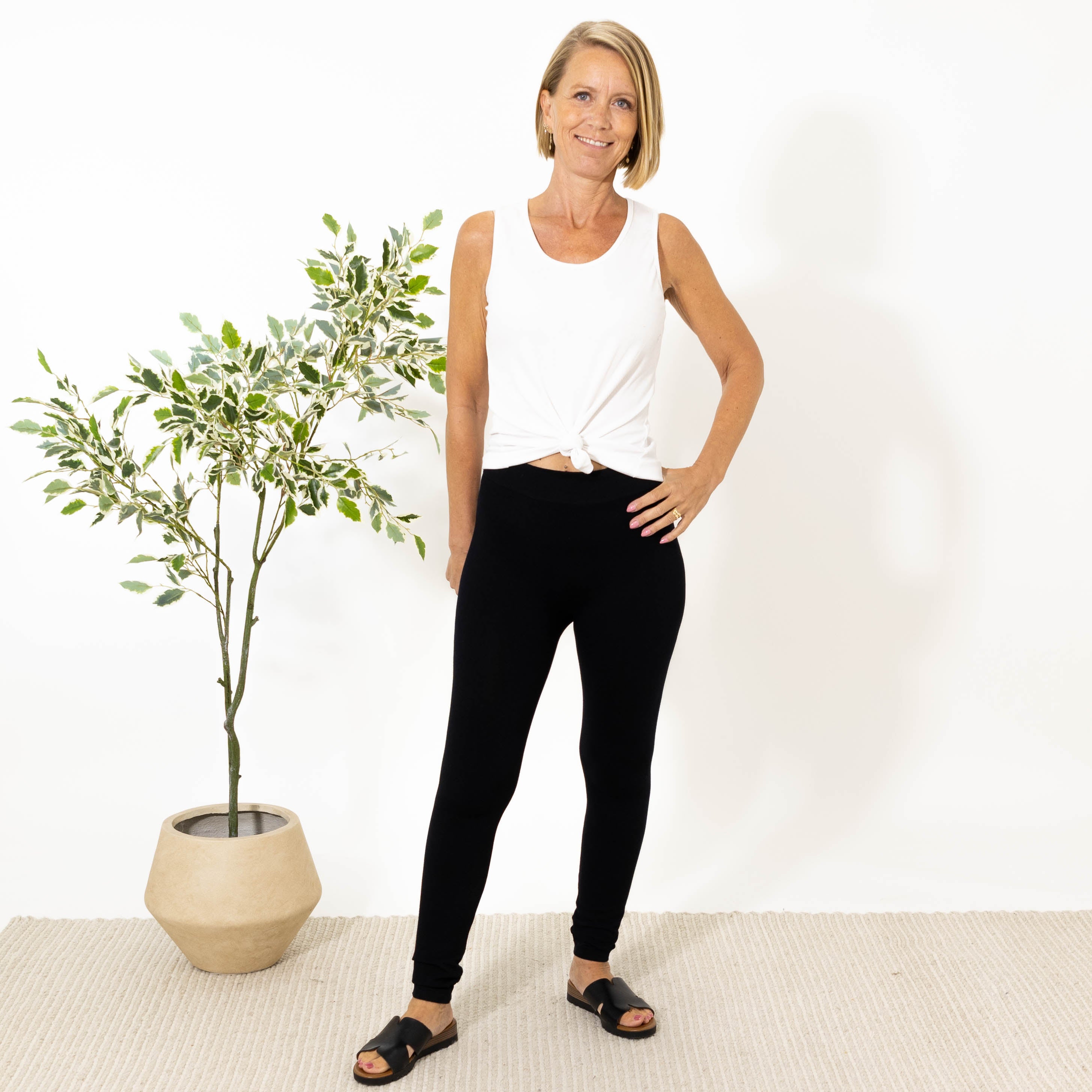 Kenya Bomulds leggings, Sort