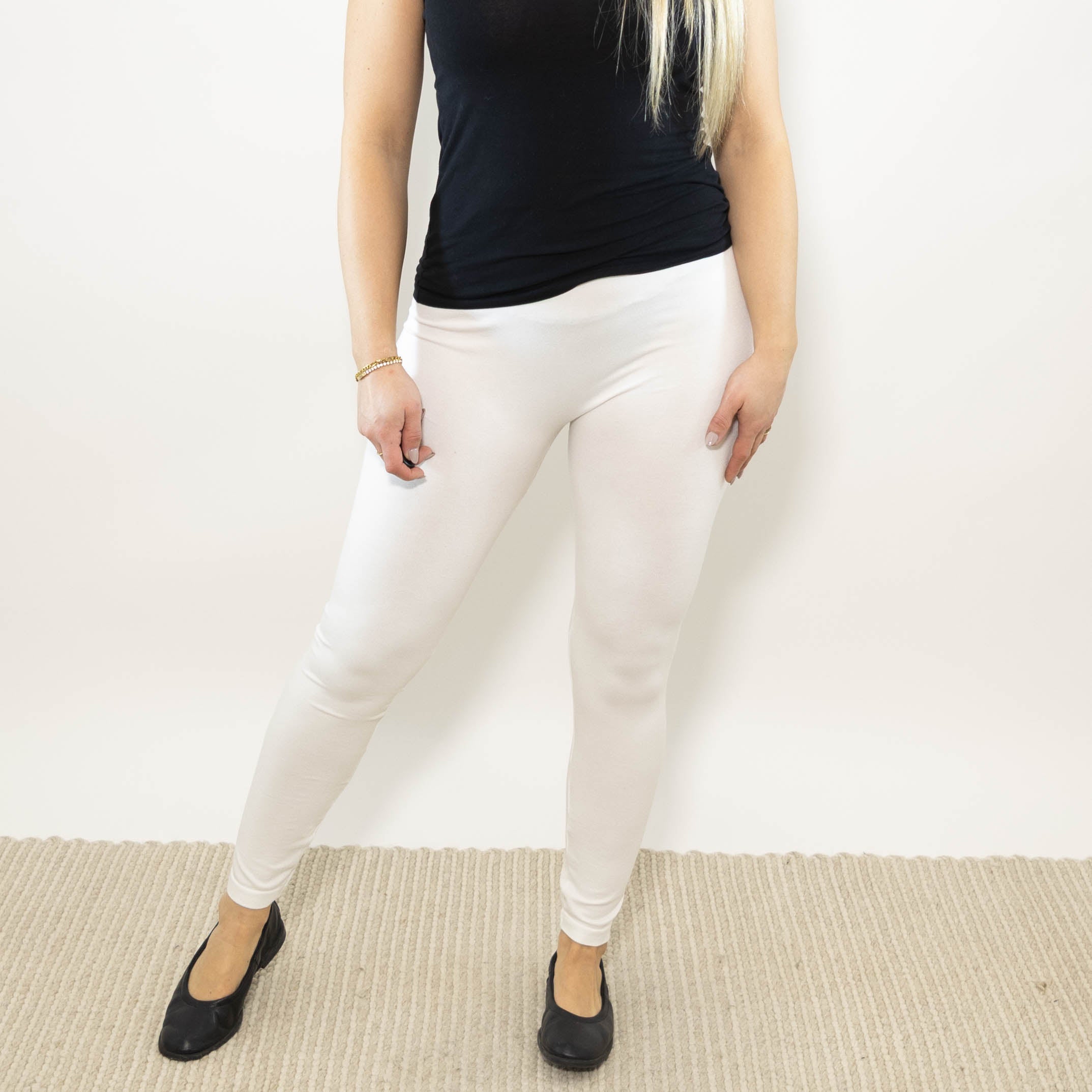 Kenya bomulds leggings, Hvid