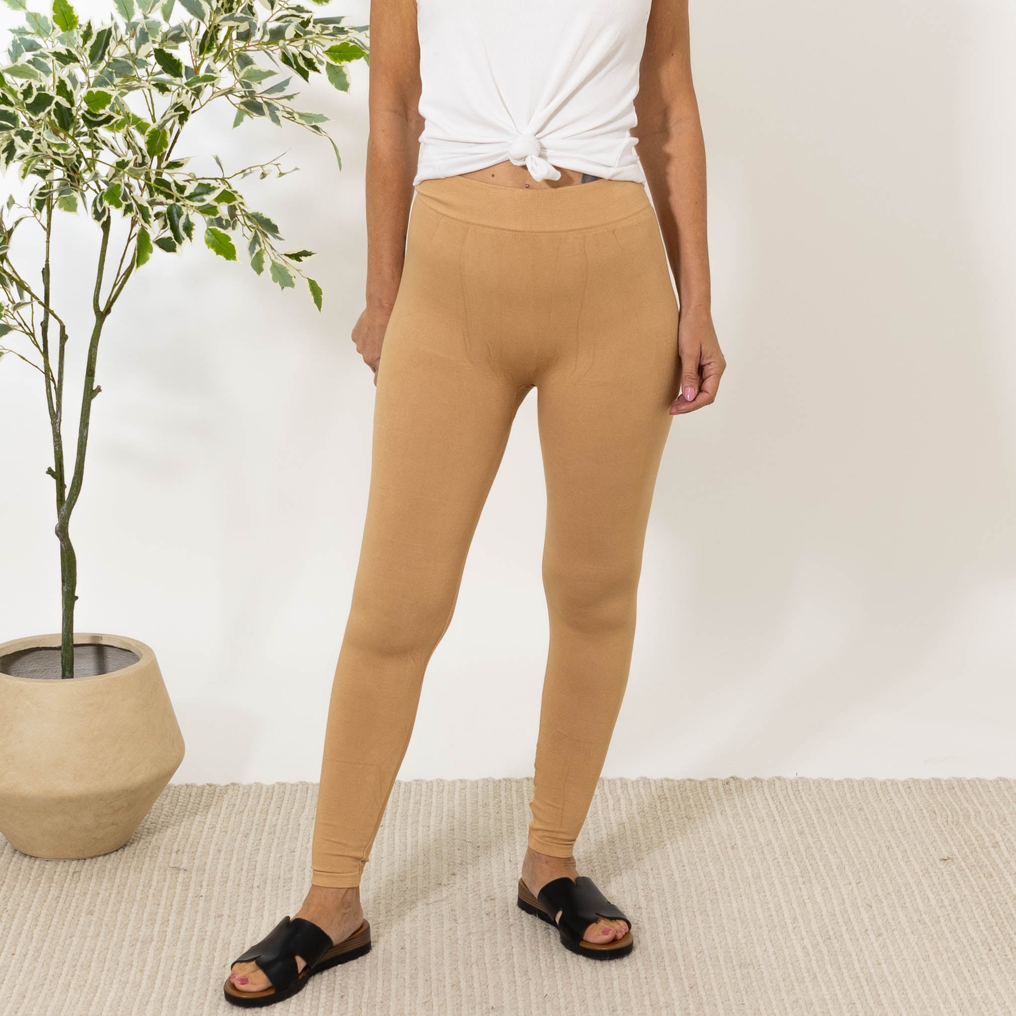 Kenya bomulds leggings, Camel