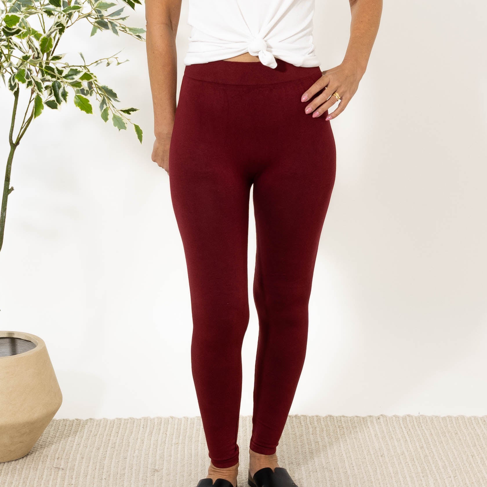 Kenya bomulds leggings, Bordeaux