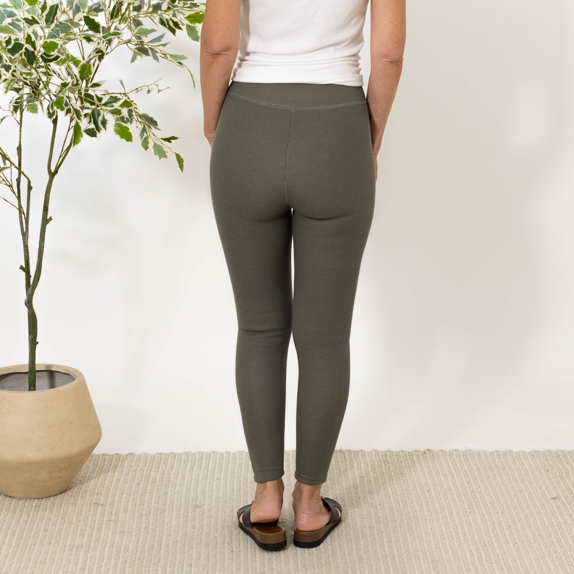 Mollie ribbed termo leggings, Khaki