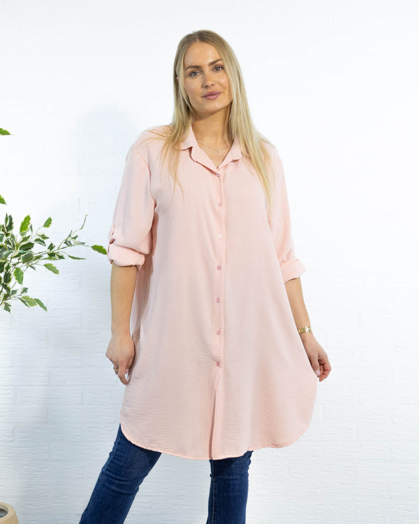 Betty bubblechiffon skjorte, Lyserød